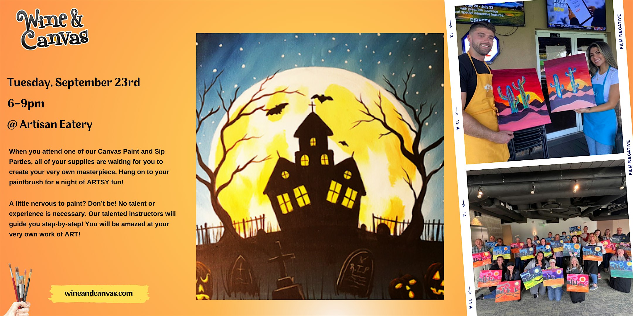 Fort Myers Canvas Art Party – Haunted at ARTISAN EATERY – Fort Myers, FL