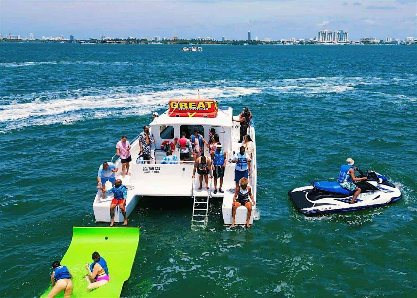 Party Boat #1 Boat Party in Miami with Jet ski, Floating mat and Booze incl at 1635 N Bayshore Dr – Miami, FL