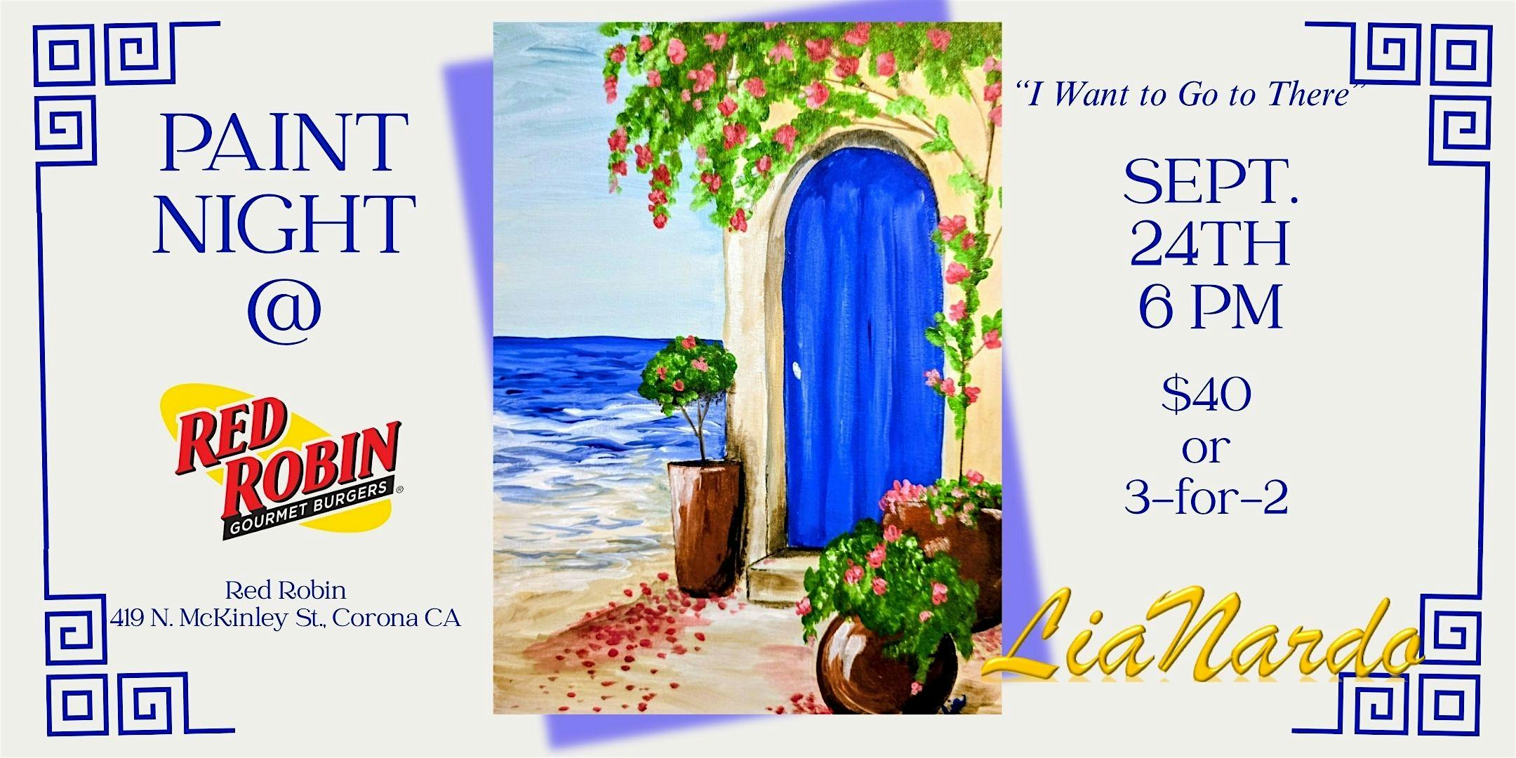 Paint Night with LiaNardo Mobile Paint & Sip at Red Robin, Corona at Red Robin Gourmet Burgers & Brews – Corona, CA