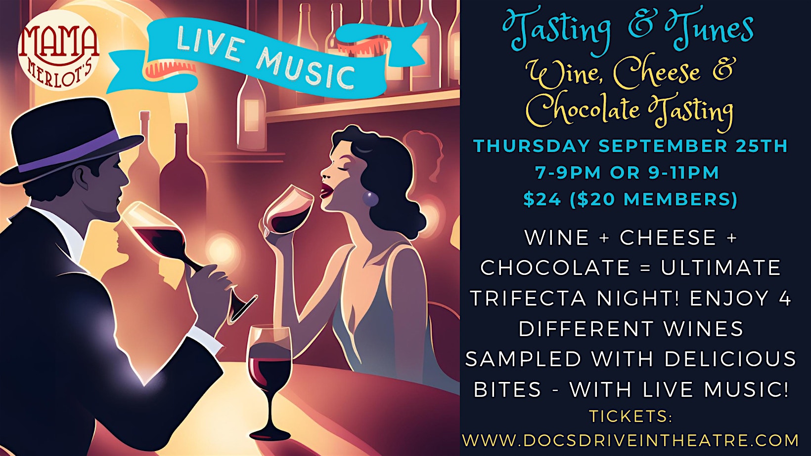 Tasting & Tunes: Wine, Cheese & Chocolate in the Speakeasy at Mama Merlot’s Speakeasy – Buda, TX
