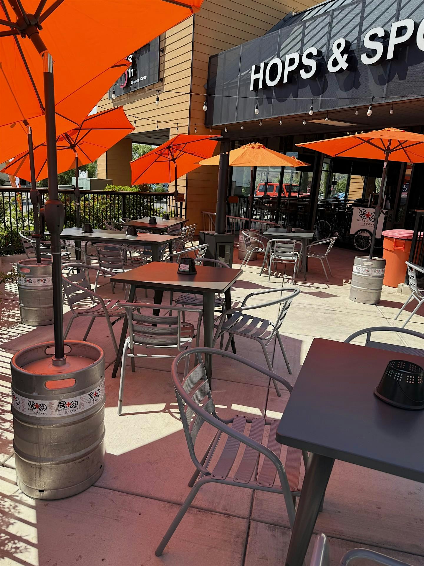Trivia and craft beer on the patio at Hops & Spokes Brewing Company at 34324 Yucaipa Blvd Ste A – Yucaipa, CA