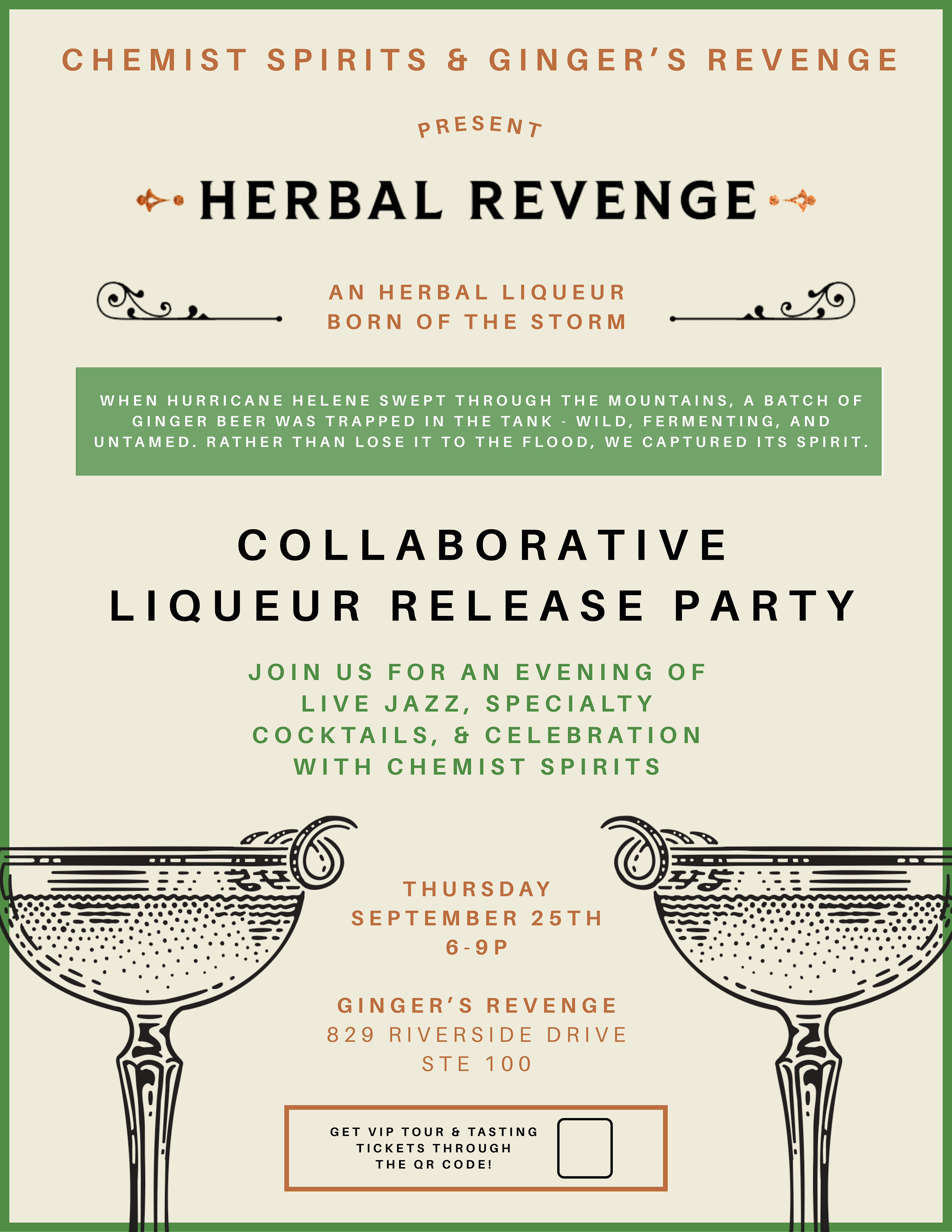 Herbal Revenge Liqueur Collaboration: VIP Tour & Tasting Experience at Ginger’s Revenge – Asheville, NC