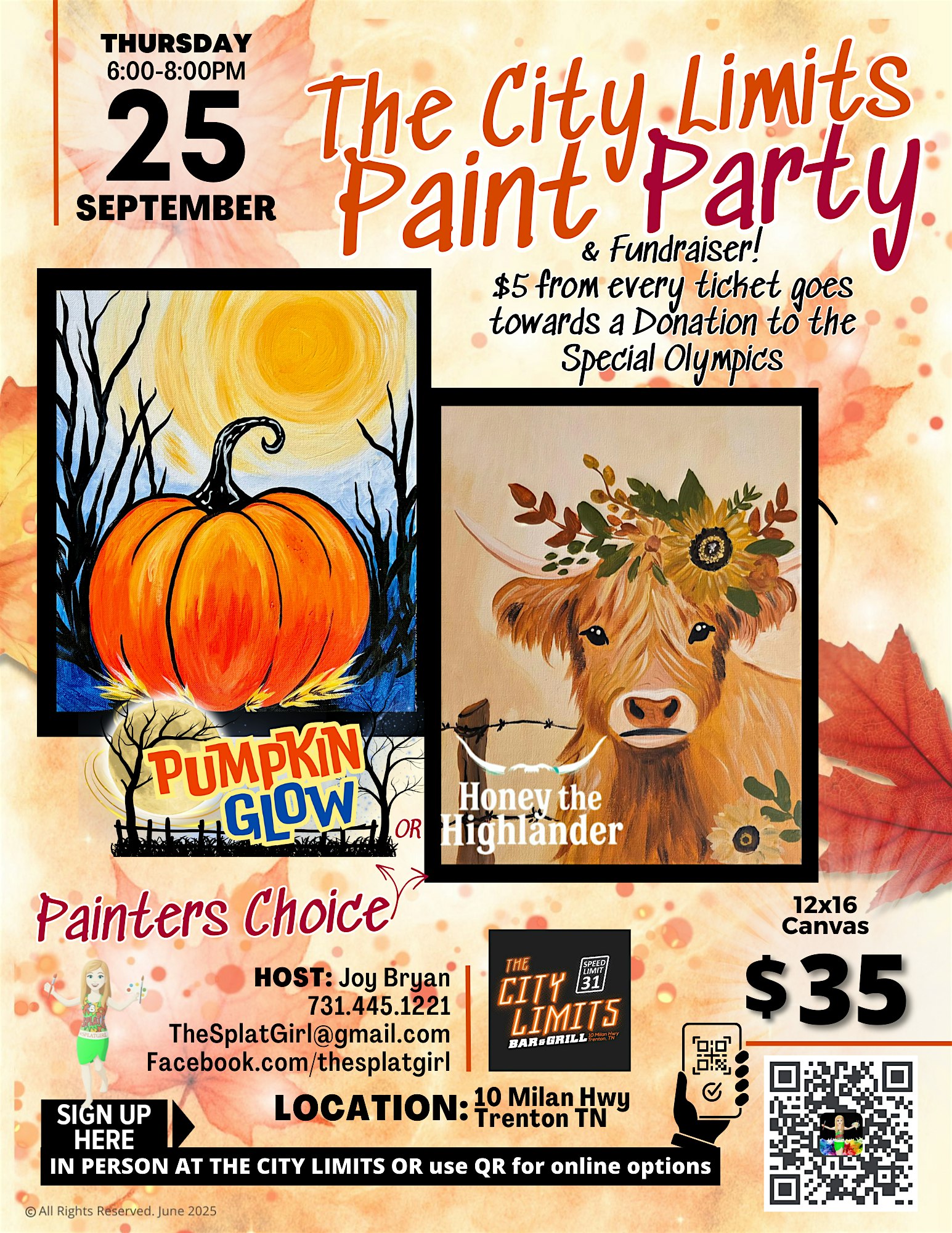 Paint, Sip & Support a Great Cause at The City Limits Bar & Grill at The City Limits Bar and Grill, Milan Highway, Trenton, TN, USA – Trenton, TN