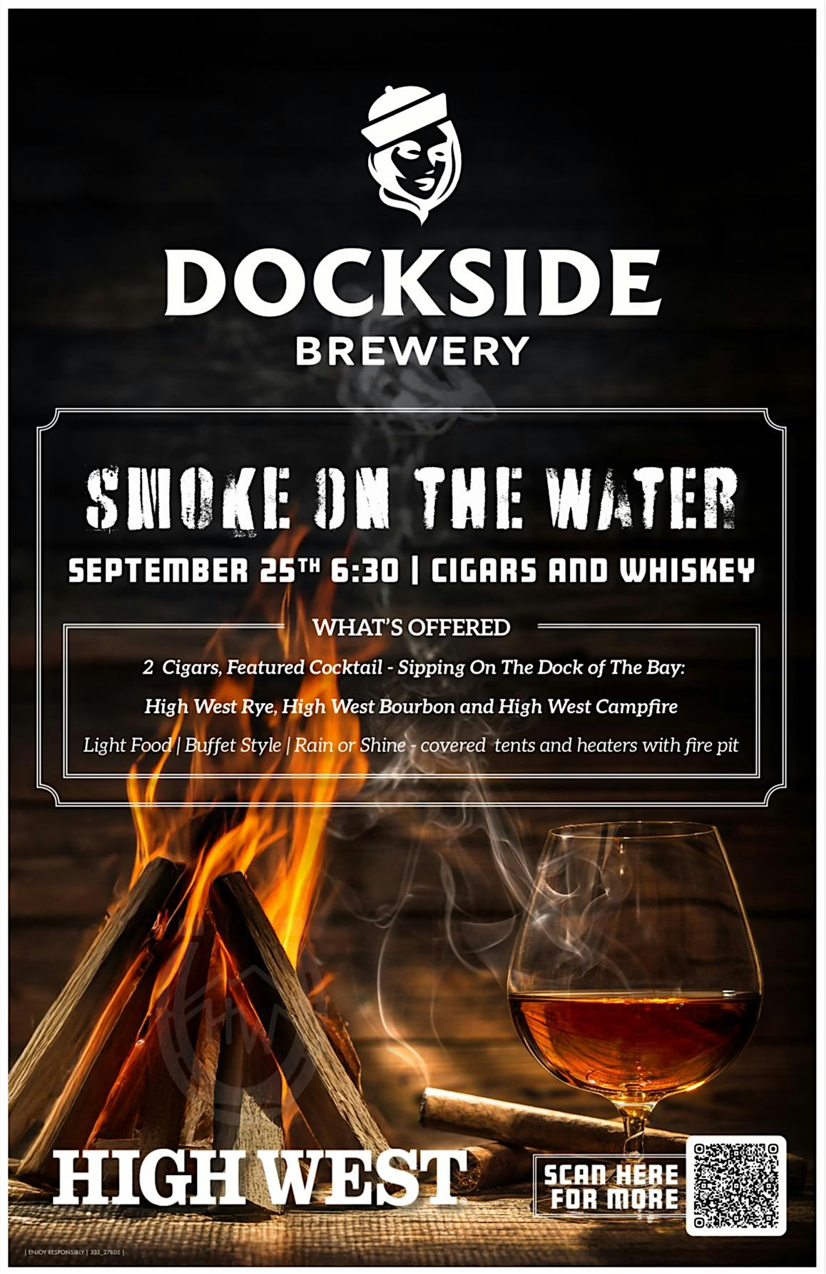 Smoke on the Water: Cigar & Whiskey Pairing at Dockside Brewery at Dockside Brewery – Milford, CT