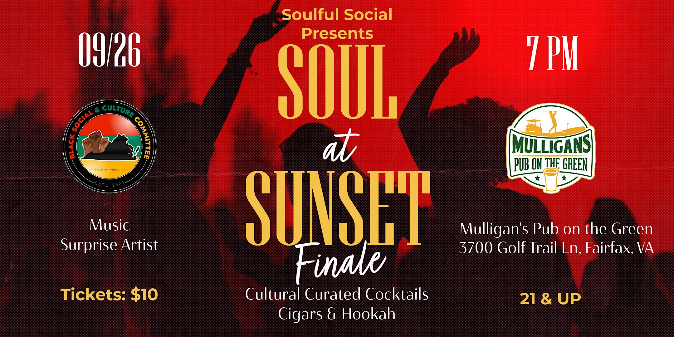Soulful Socials Presents: Soul at Sunset – Summer Finale at Mulligans Pub On the Green – Fairfax, VA