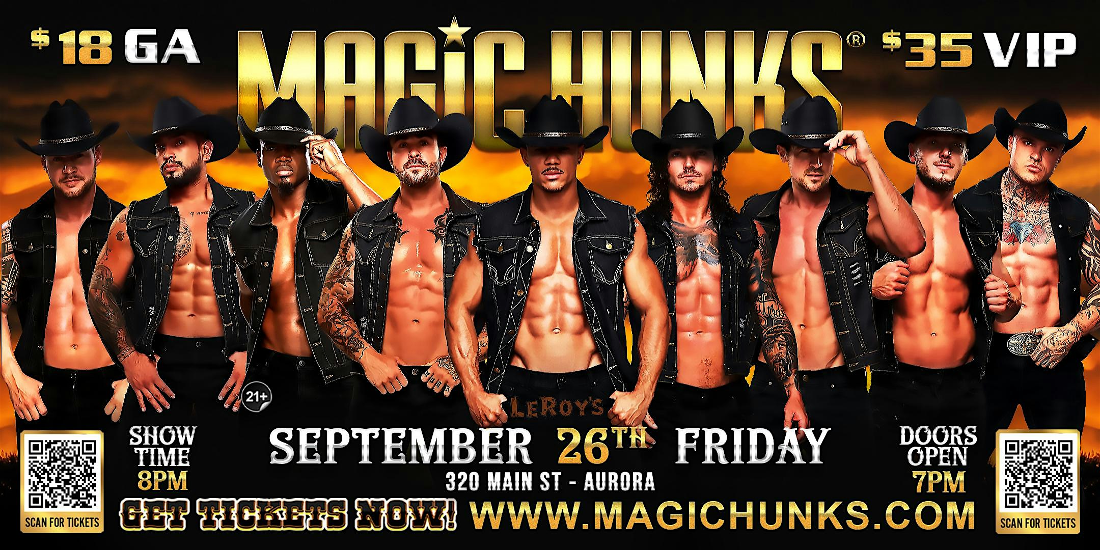 MAGIC HUNKS® at LeRoy’s (Aurora, IA) at LeRoys – Aurora, IA