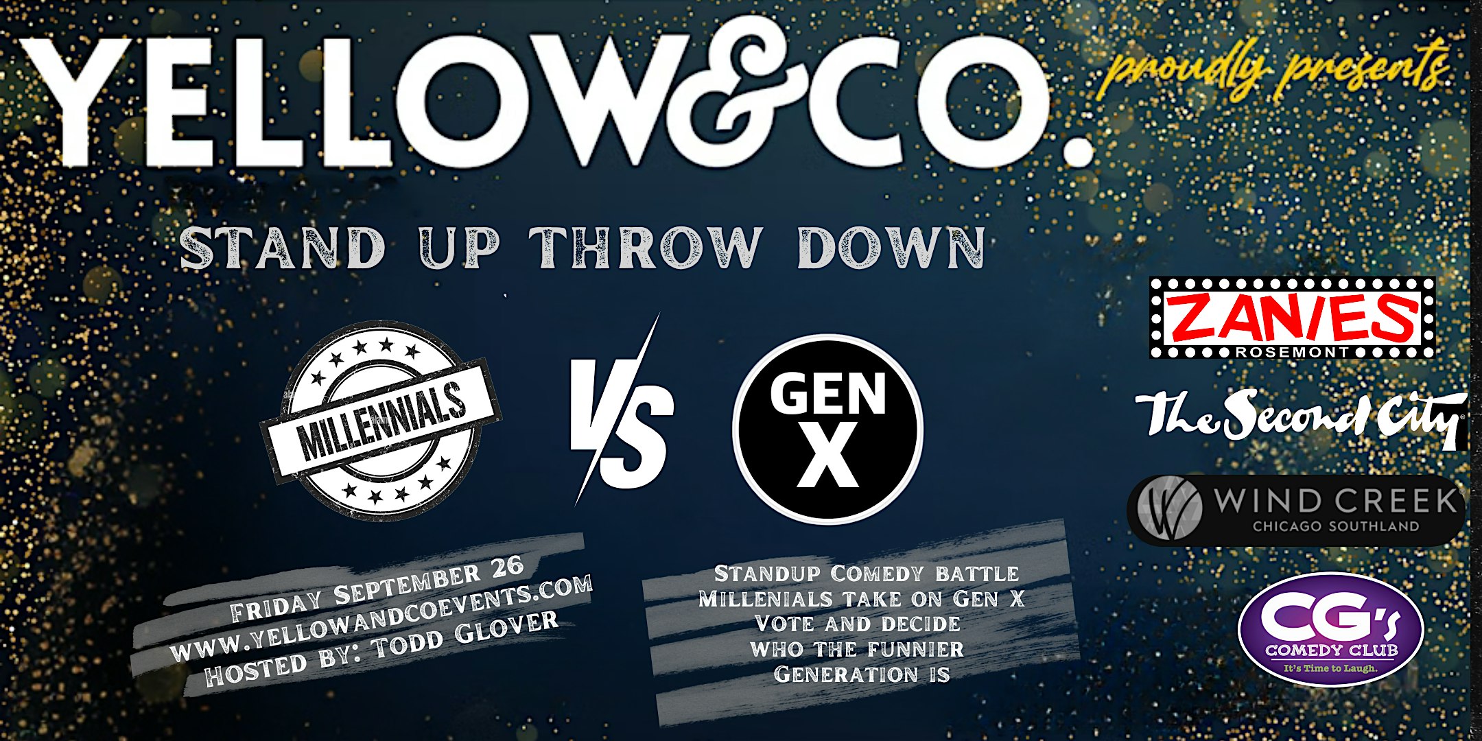 Yellow and Co. presents Standup Throw Down! Millennials vs. Gen X. at Yellow & Co. – Mahomet, IL