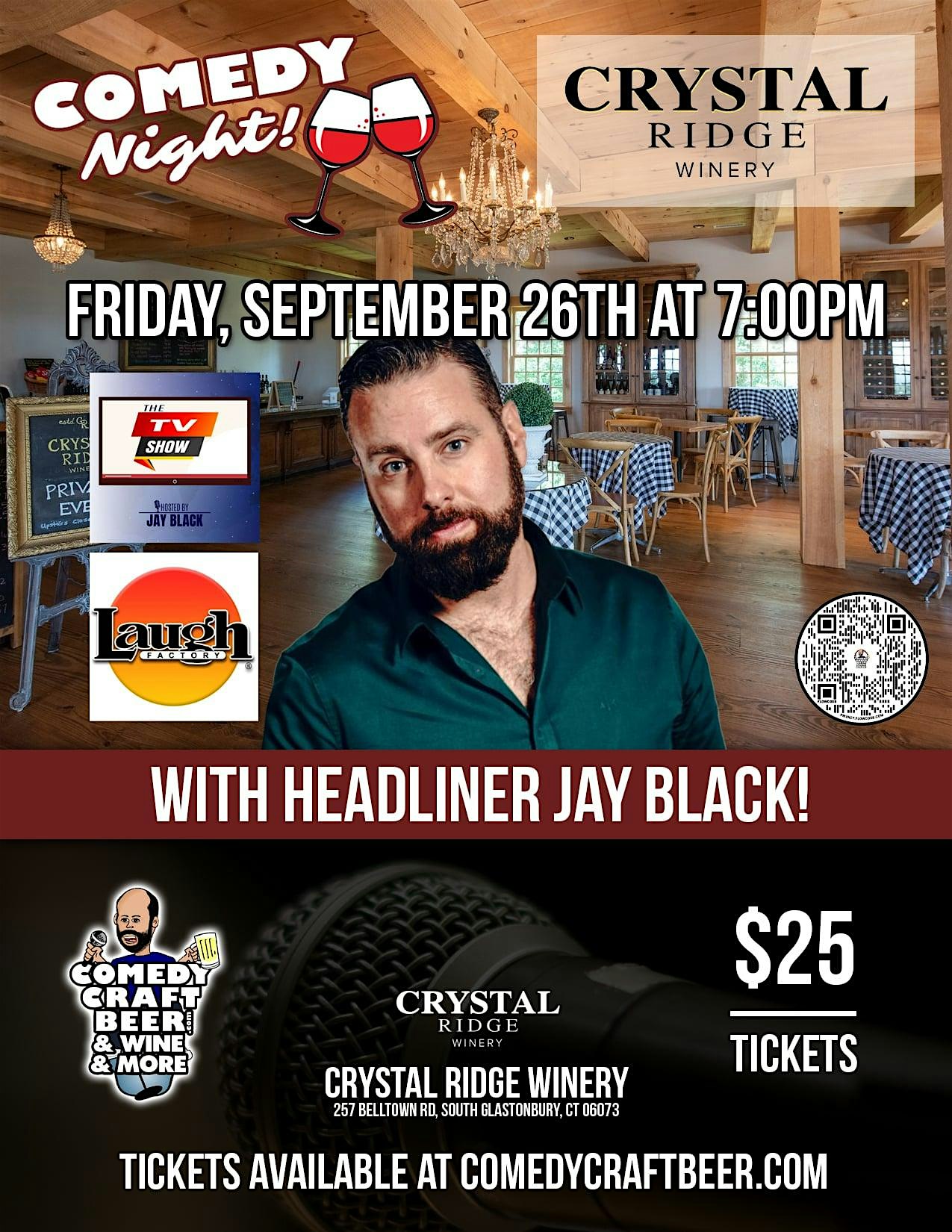 Comedy Night at Crystal Ridge Winery at Crystal Ridge Winery – Glastonbury, CT