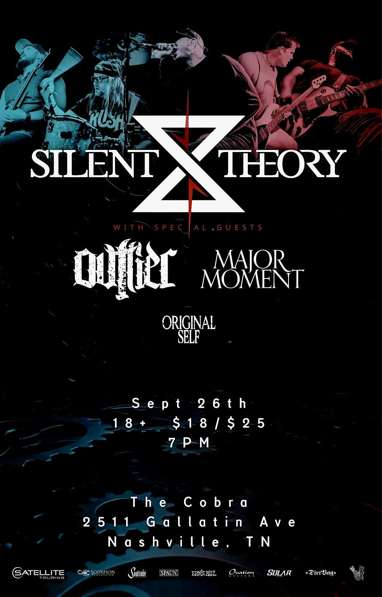 Venue: Silent Theory | Ovtlier | Major Moment | Original Self at Cobra Nashville – Nashville, TN