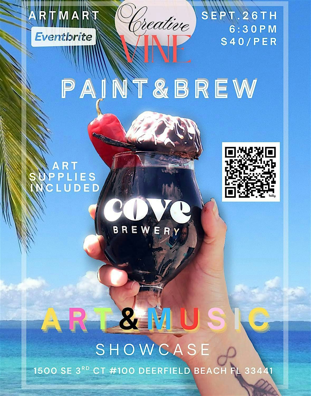 Art & Music Showcase (Paint & Brew) At Cove Brewery at Cove Brewery | Craft Beers Deerfield Beach, FL – Deerfield Beach, FL