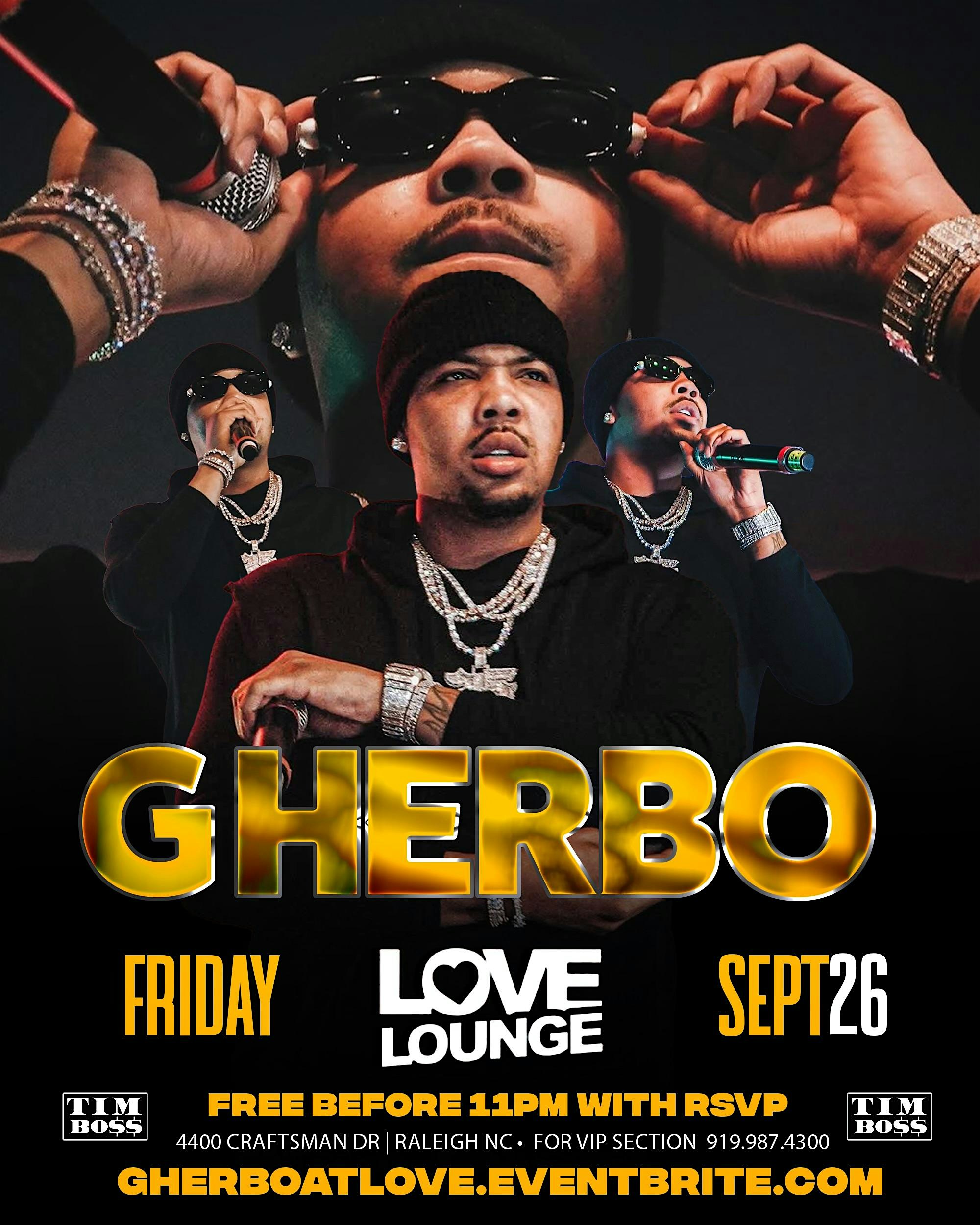 Gherbo at LOVE LOUNGE at 4400 Craftsman Dr – Raleigh, NC