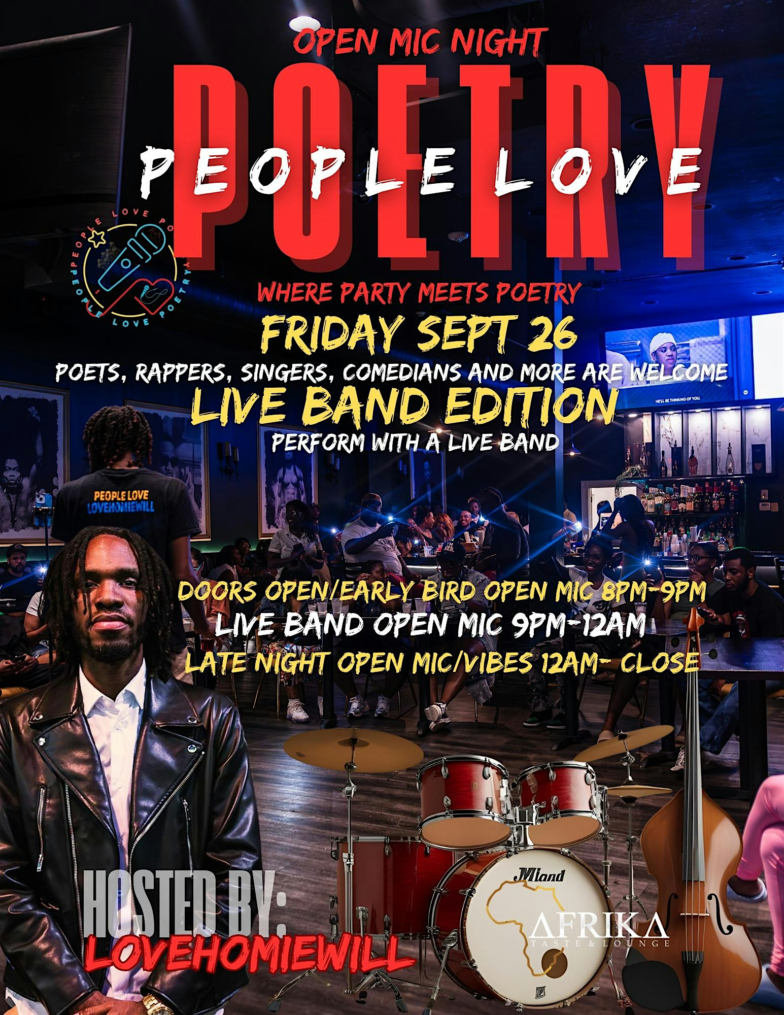 Open Mic Night-Live Band Edition! at AFRIKA Taste & Lounge – South Euclid, OH