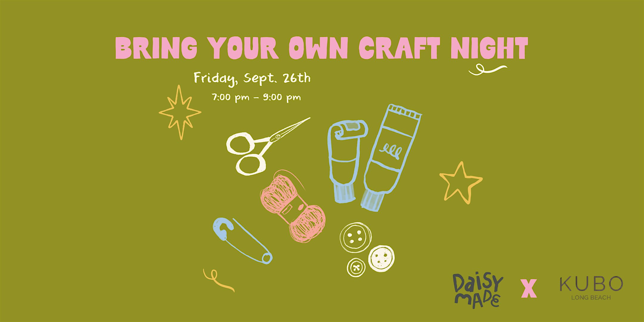 Bring Your Own Craft Night at KUBO Long Beach at KUBO LB – Long Beach, CA
