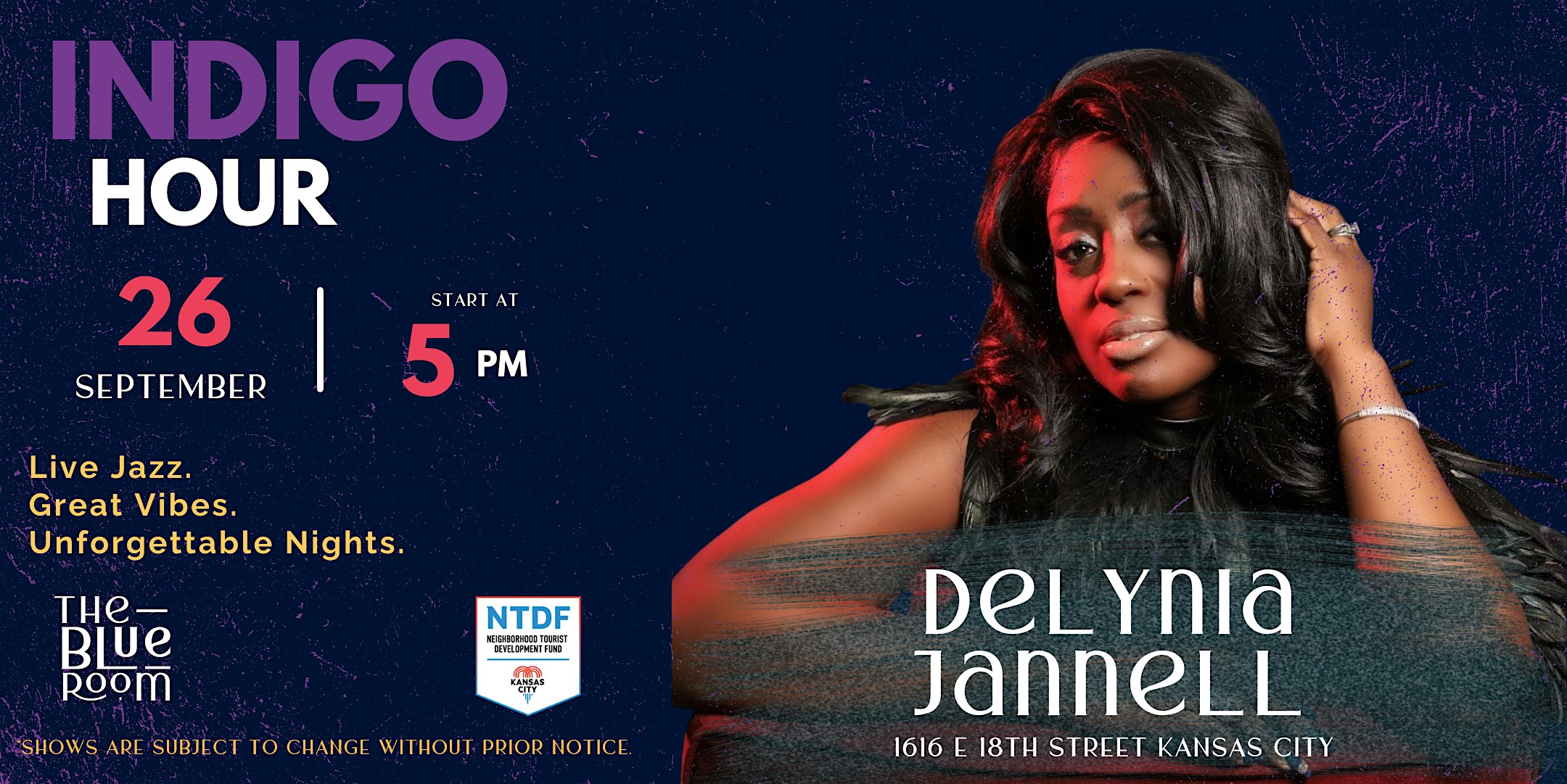 Indigo Hour: Delynia Jannell at Blue Room – Kansas City, MO