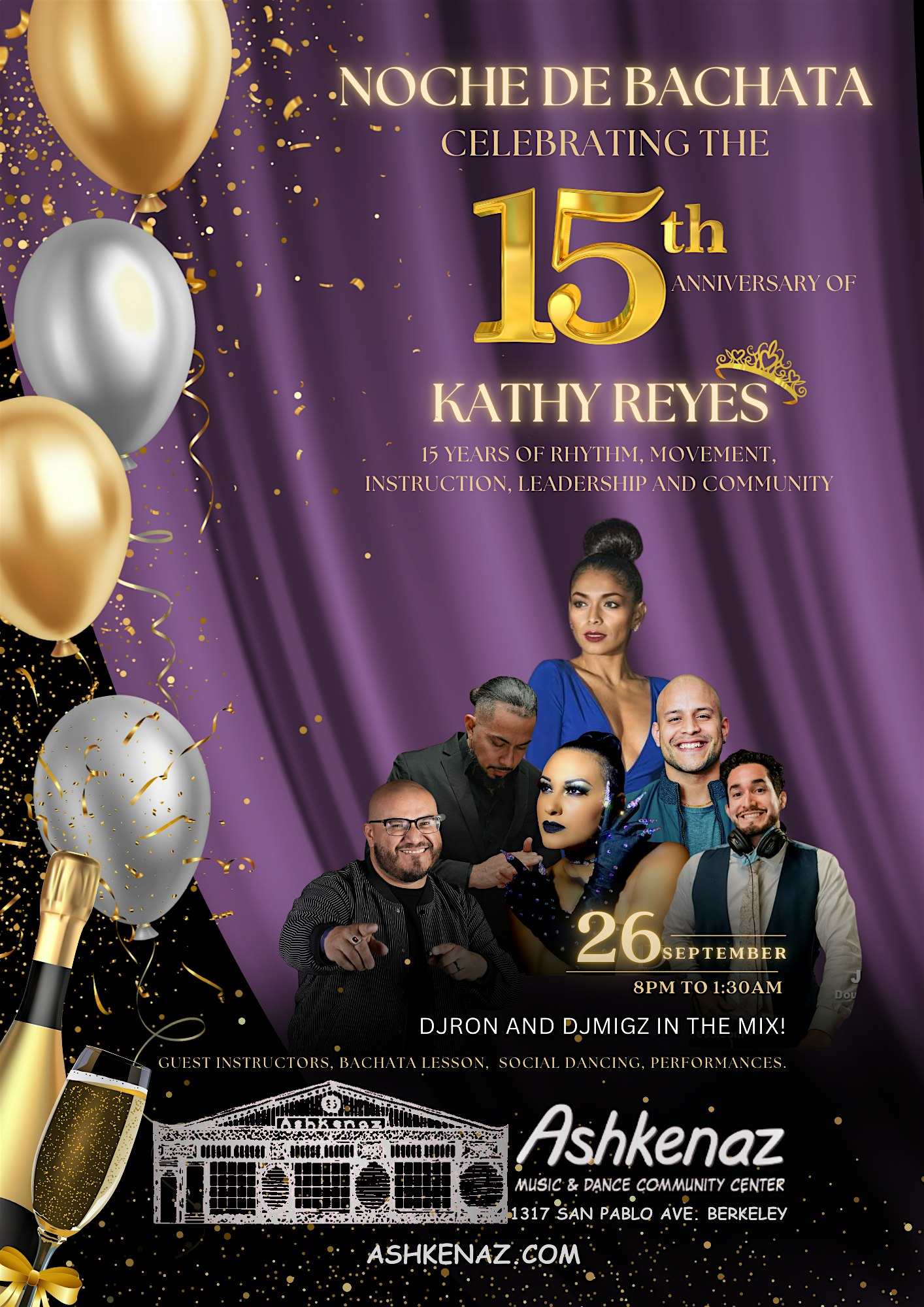 Noche Bachatera – Special event Sept. 26 at Ashkenaz Music & Dance Community Center – Berkeley, CA