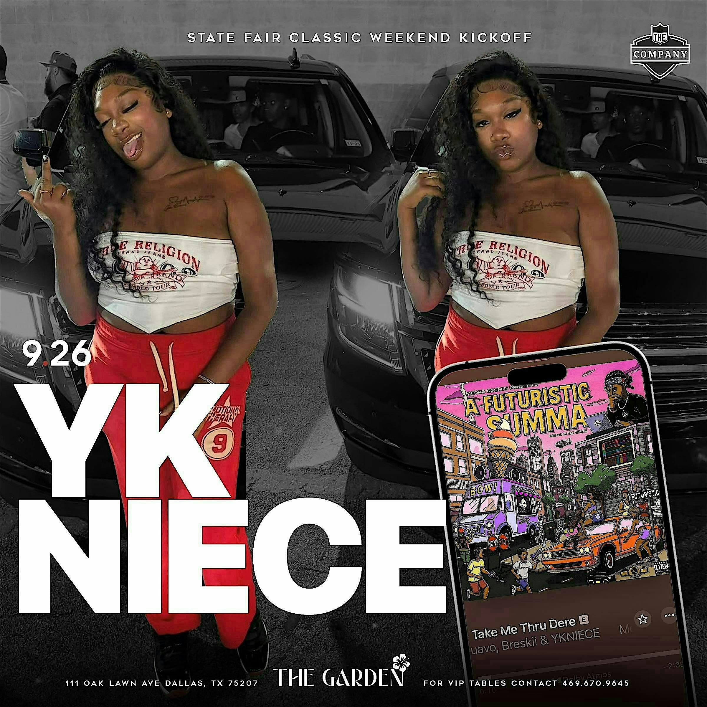 State Fair Classic Weekend Kickoff. Yk Niece Live! at The Garden Dallas – Dallas, TX
