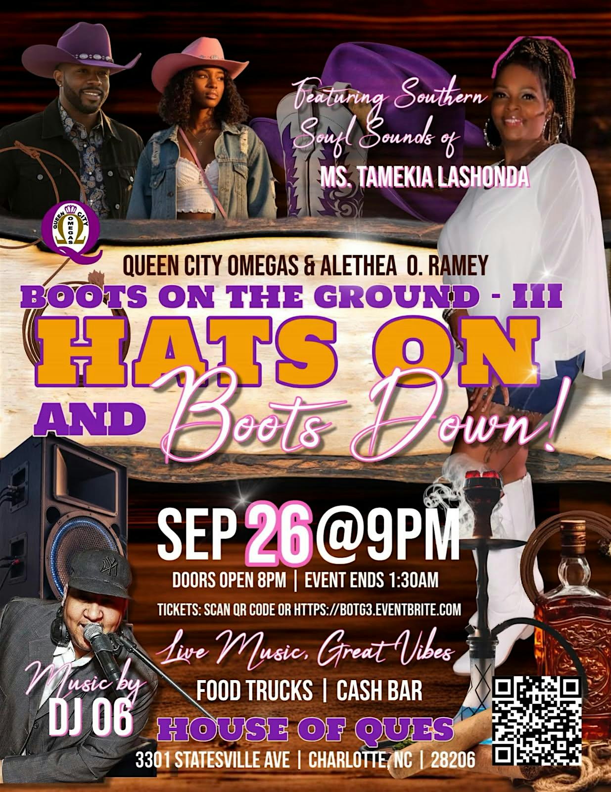 BOOTS ON THE GROUND III – Hats On and Boots DEPown at The Omega’s of Charlotte Fraternity House – Charlotte, NC