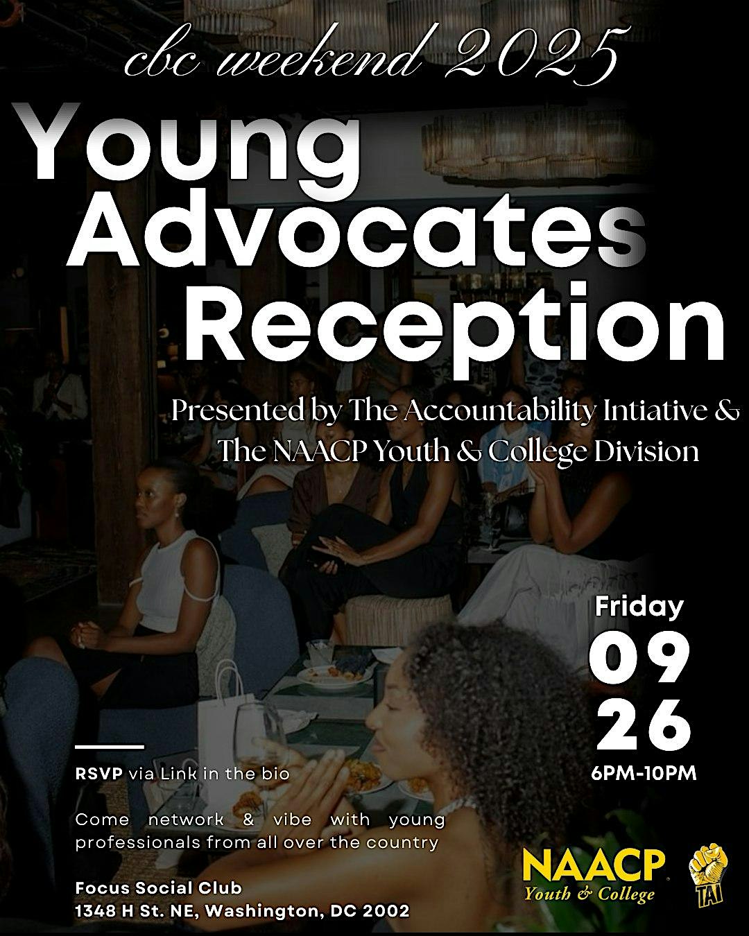 Young Advocates Reception: CBC Weekend 2025 at Focus Social Club – Washington, DC