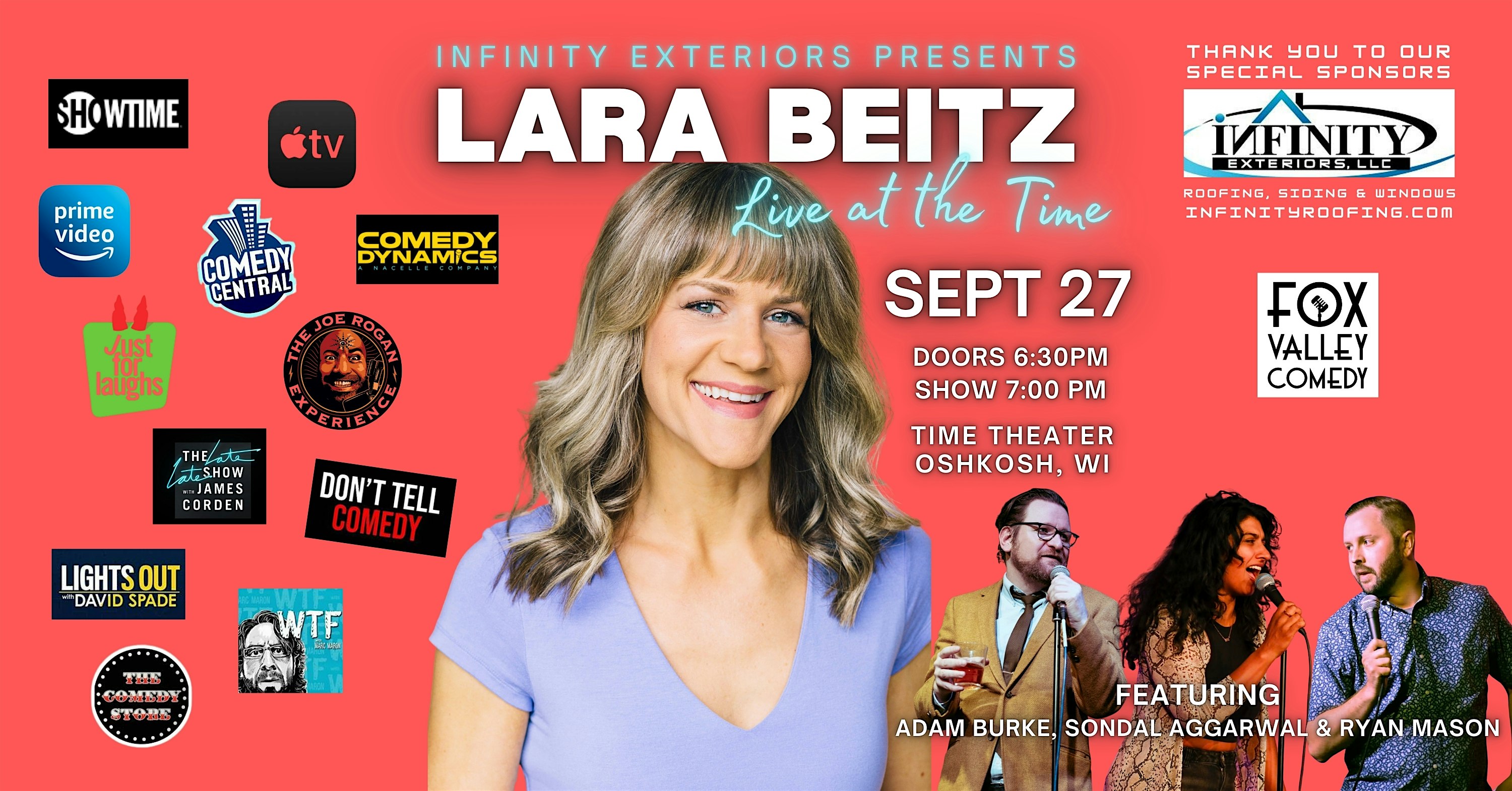 LARA BEITZ COMEDY SHOW at Time Community Theater – Oshkosh, WI