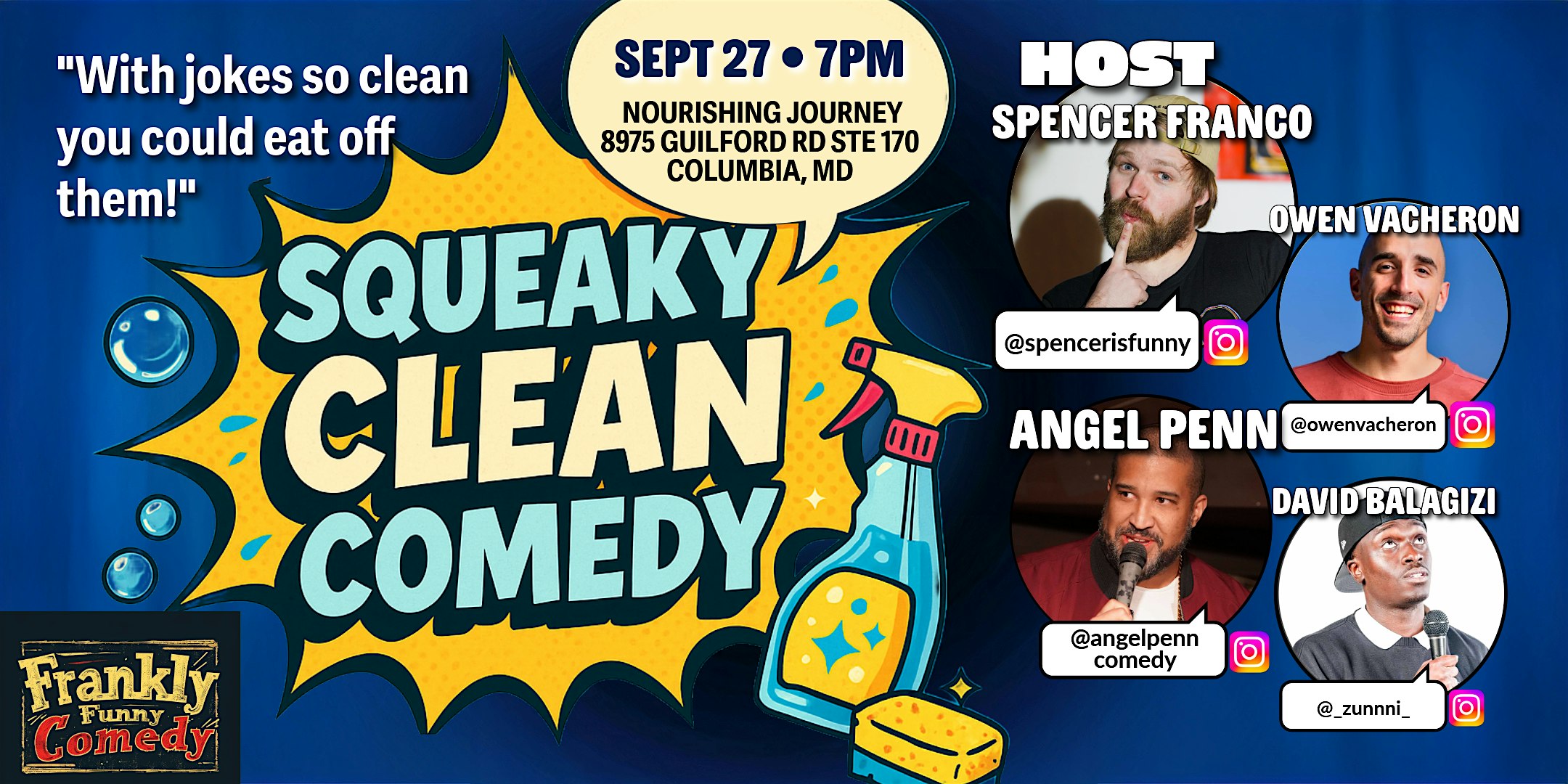 Squeaky Clean Comedy Show at 8975 Guilford Rd – Columbia, MD