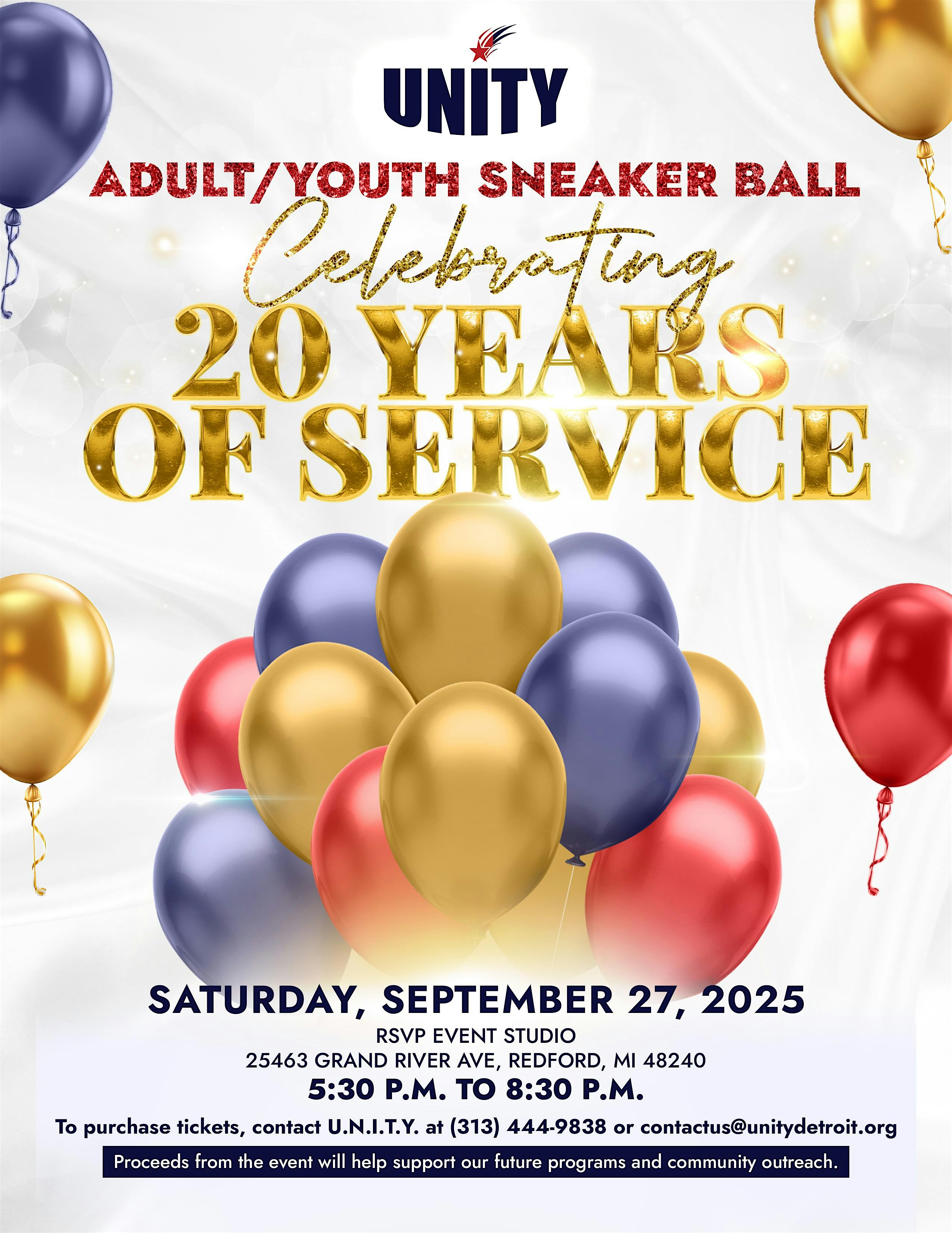 U.N.I.T.Y.’s 2nd Annual Adult/Youth Sneaker Ball at RSVP Event Studio – Redford Township, MI