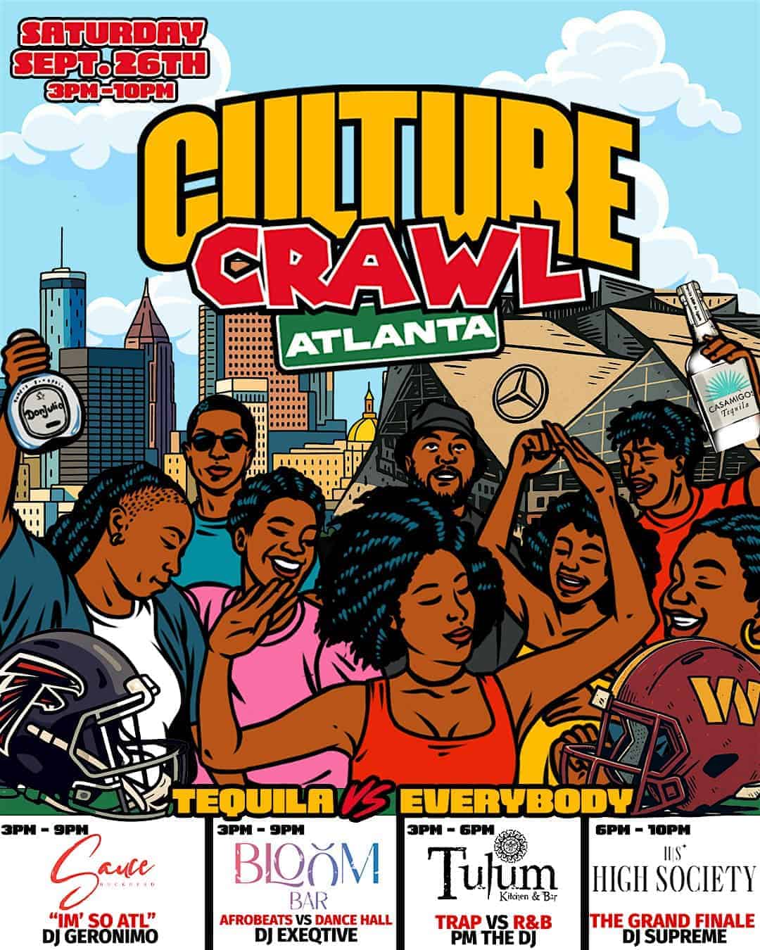 Culture Crawl ATL : Tequila VS. Everybody | Sat. Sept. 27th at High Society Buckhead – Atlanta, GA