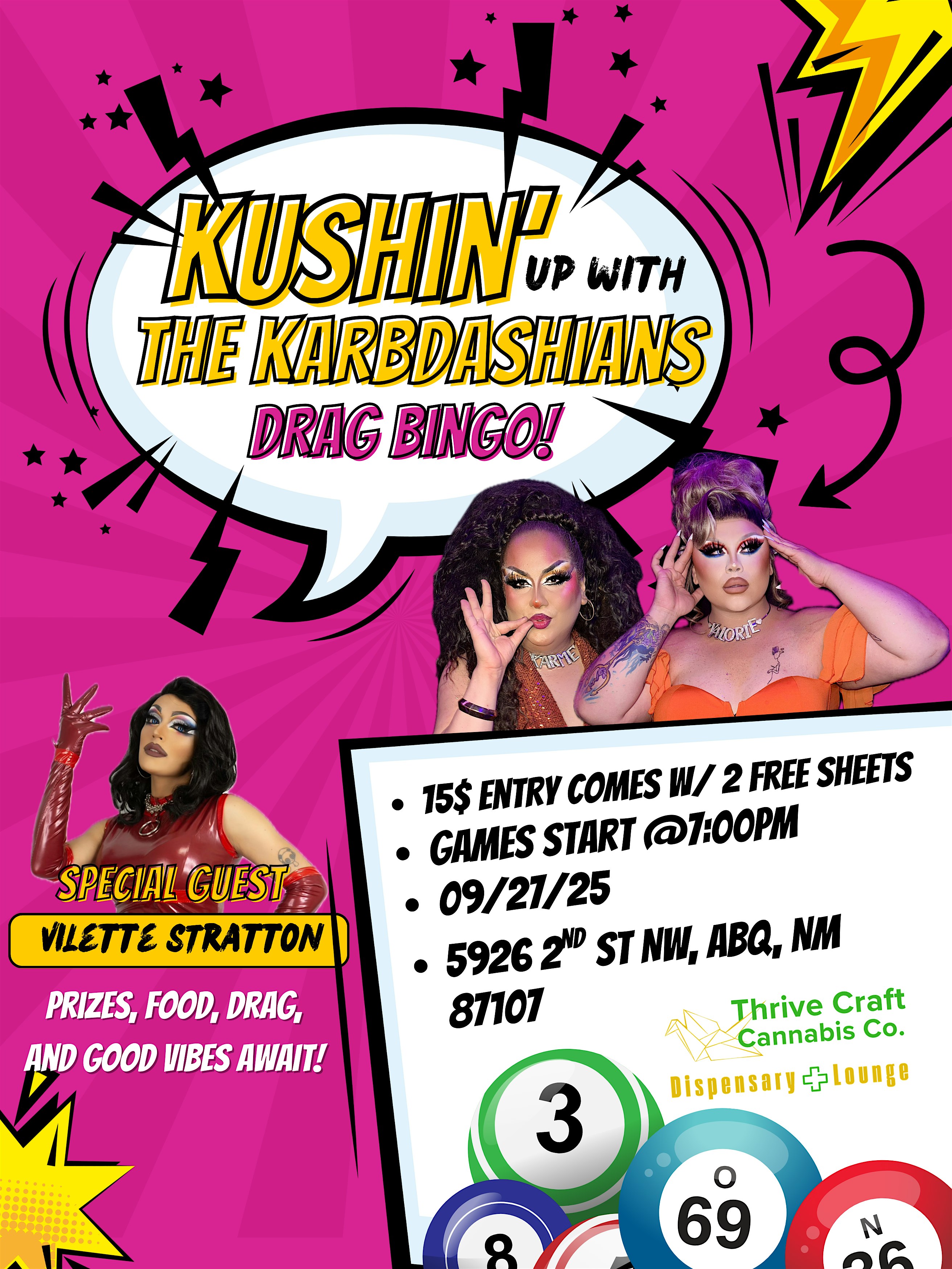 KUSHIN’ up with the KARBDASHIANS Drag Bingo at Thrive Cannabis Co. – Albuquerque, NM