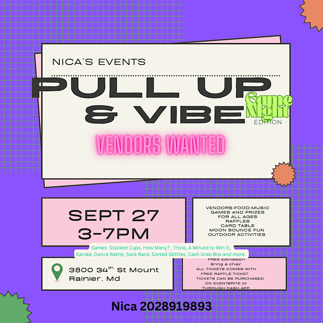 Pull Up & Vibe: Game Night Edition at 3800 34th St – Mount Rainier, MD