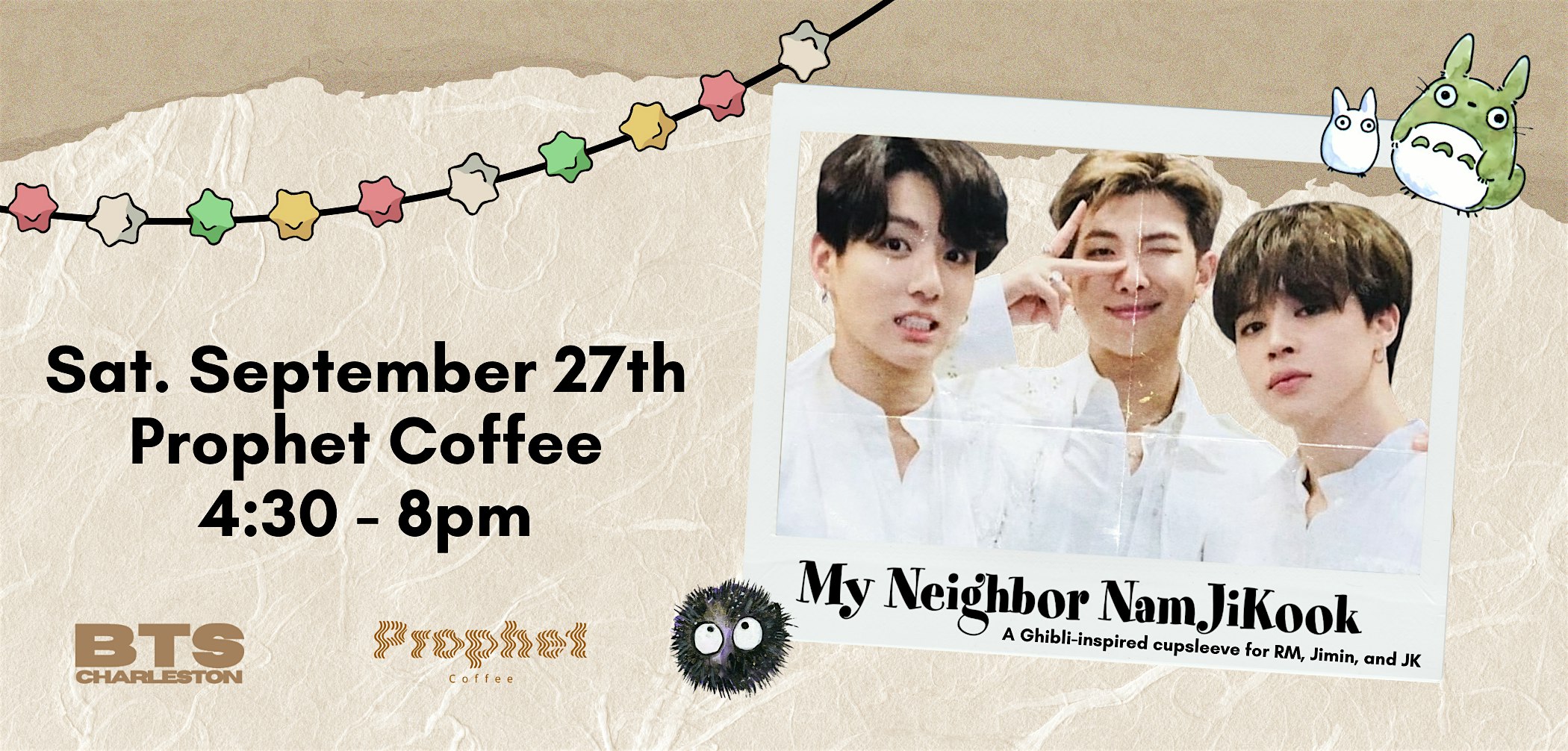 My Neighbor NamJiKook – Cupsleeve Event at Prophet Coffee – North Charleston, SC