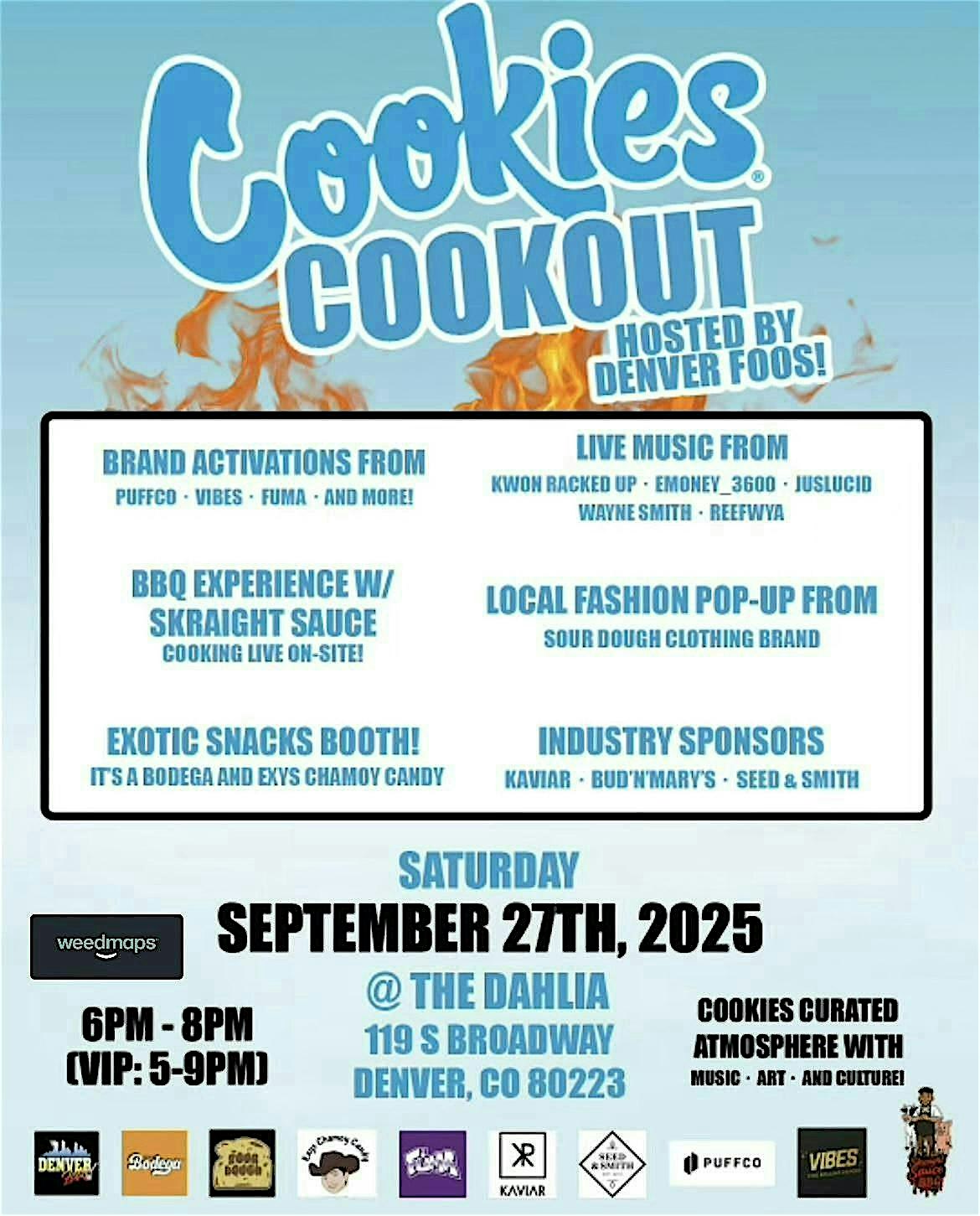 Cookies Cookout at 119 S Broadway – Denver, CO
