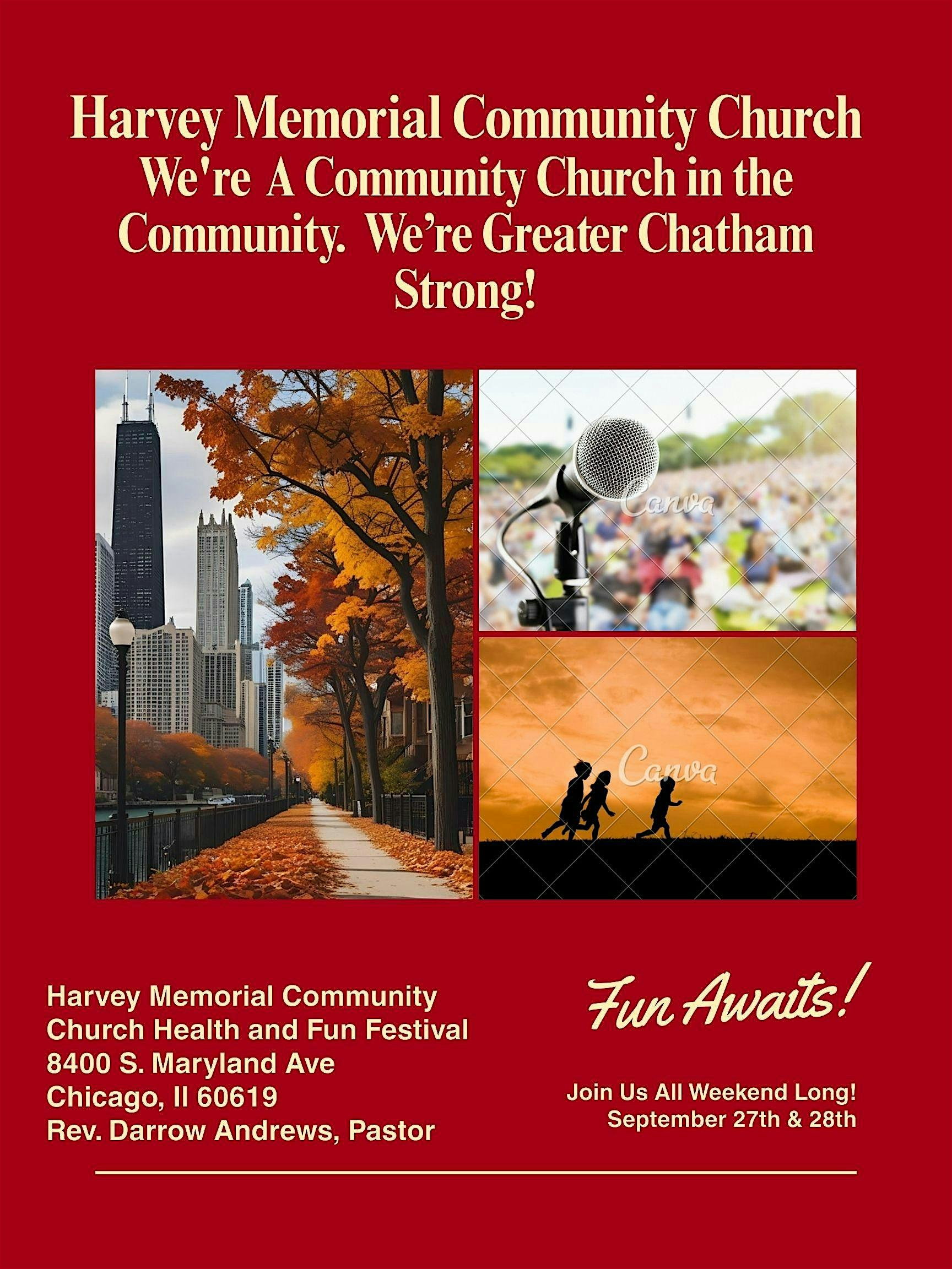 Harvey Memorial Community Church’s Health, Fun, and Community Festival at 8400 S Maryland Ave – Chicago, IL