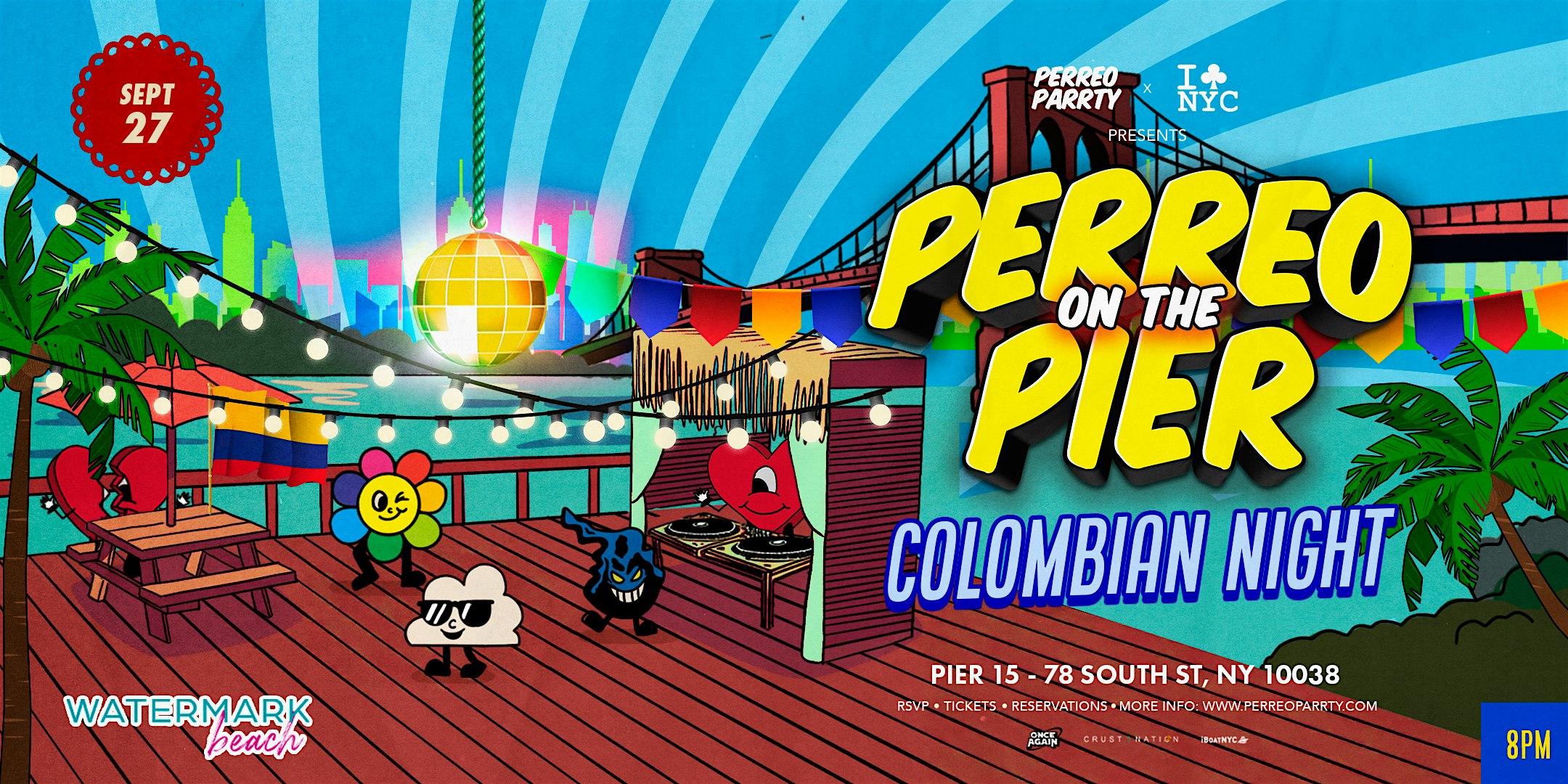 Perreo on the Pier – Colombian Night Latin & Reggaeton Party [ Open – Air ] at Watermark – New York, NY
