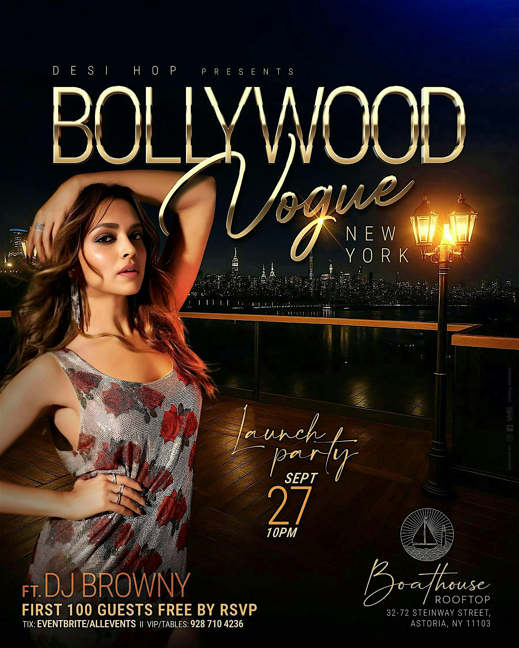 NEW YORK BOLLYWOOD VOGUE @BOATHOUSE ROOFTOP at 32-72 Steinway St – Queens, NY