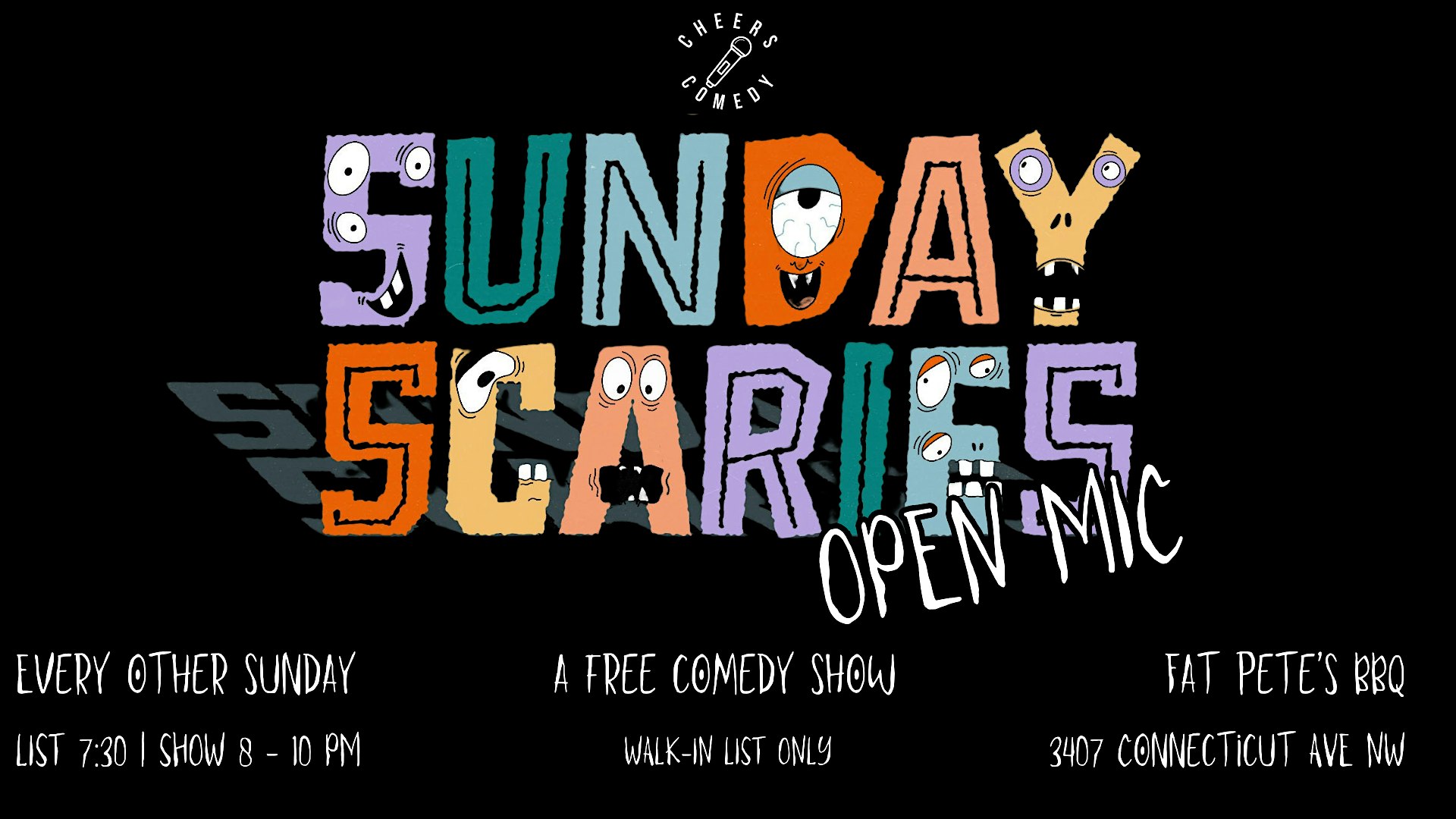 Sunday Scaries: A Free Comedy Show! at Fat Pete’s BBQ – Washington, DC