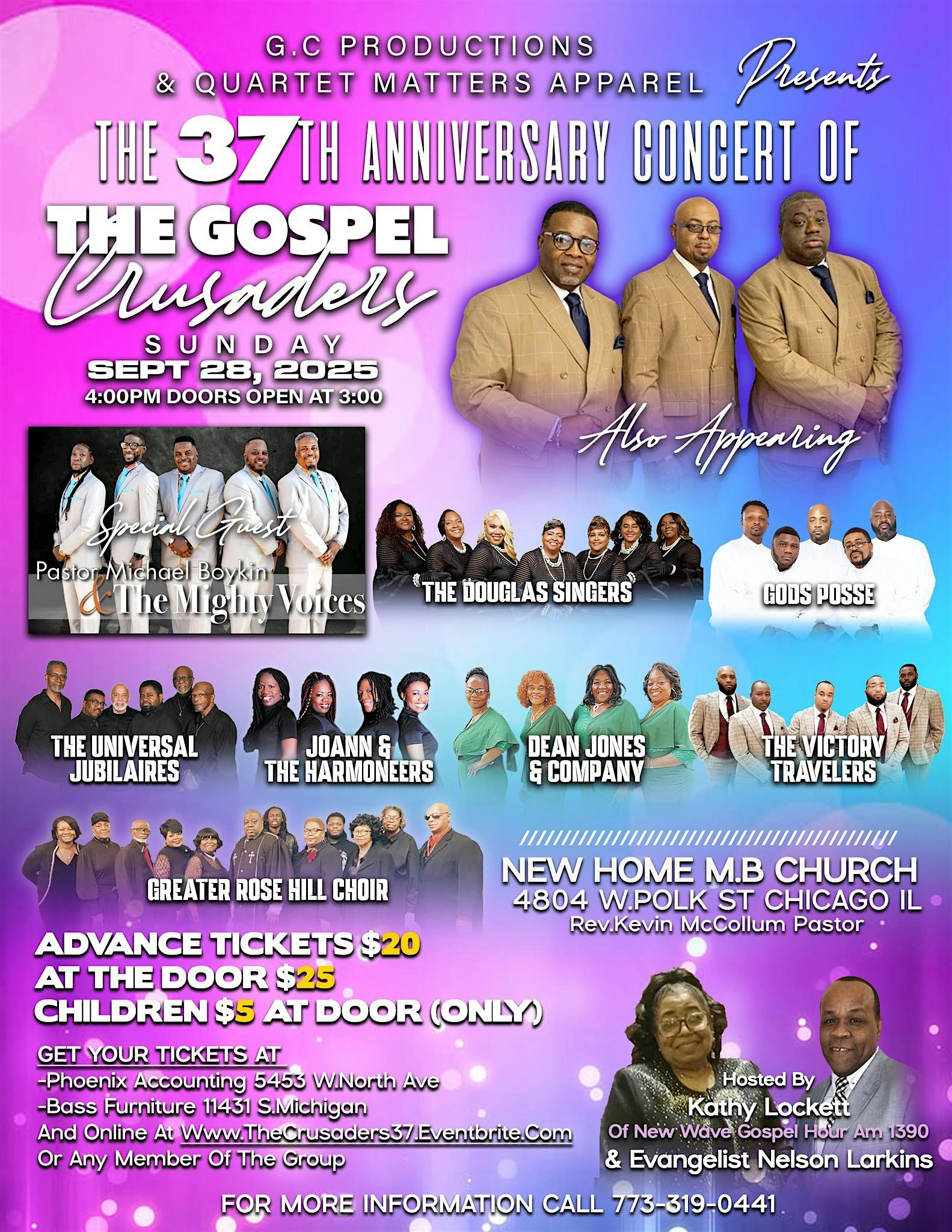 The Crusaders 37th Anniversary Concert at New Home Baptist Church – Chicago, IL