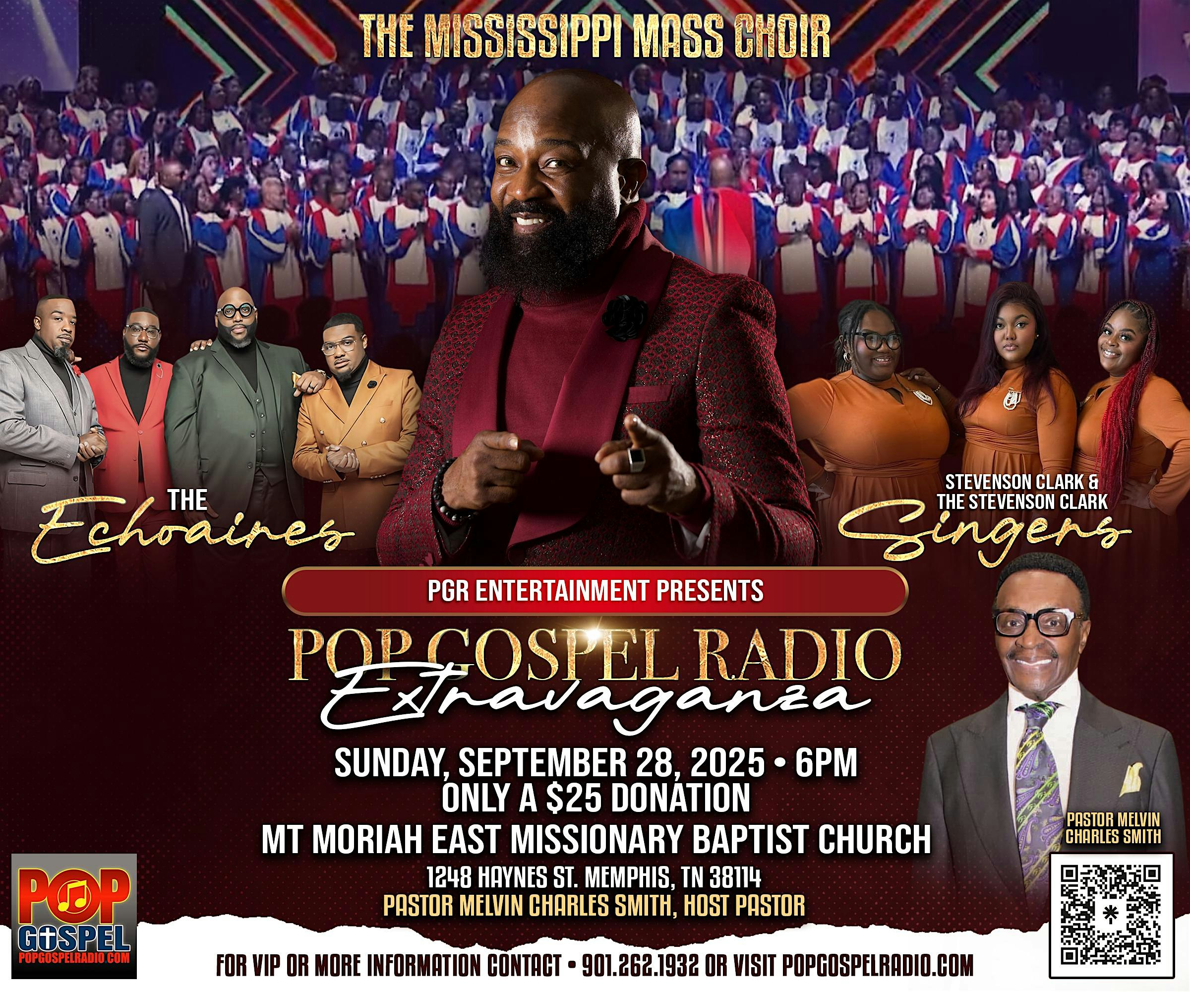POP GOSPEL RADIO RADIO Extravaganza “Featuring The Mississippi Mass Choir” at 1248 Haynes St – Memphis, TN