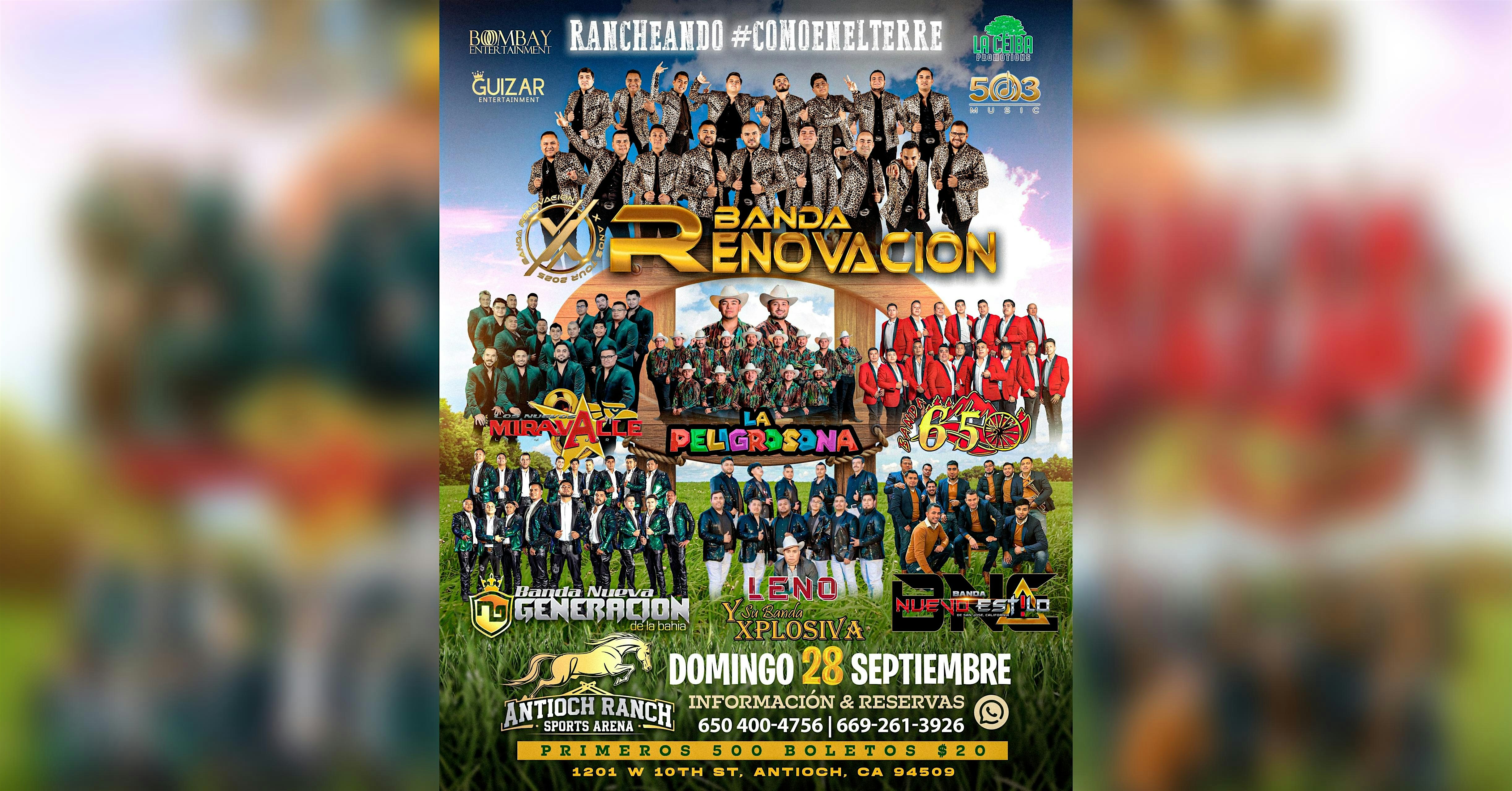 BANDA RENOVACION ENTRADA GRATIS ANTES DE LAS 3PM at Antioch Ranch Sports Arena – Antioch, CA