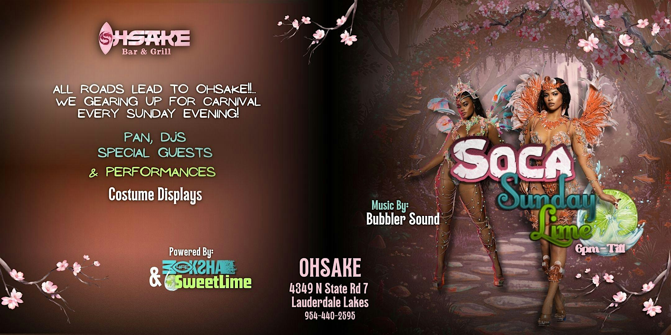 Soca On Sunday at OhSake Bar & Grill – Lauderdale Lakes, FL