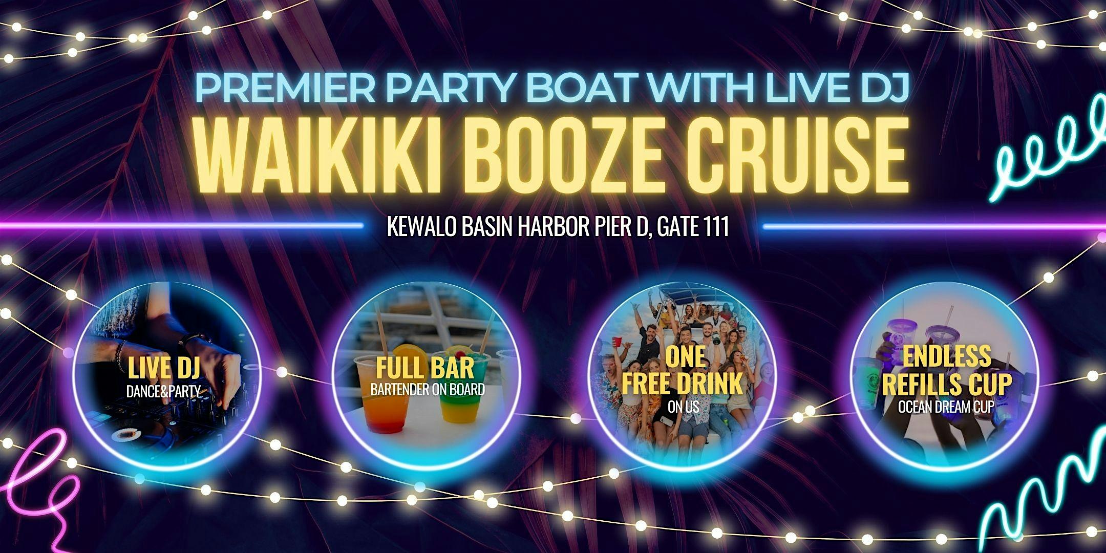 Waikiki Sunset Party Booze Cruise with Live DJ(21+) at Ocean and You Kewalo Basin Harbor – Honolulu, HI