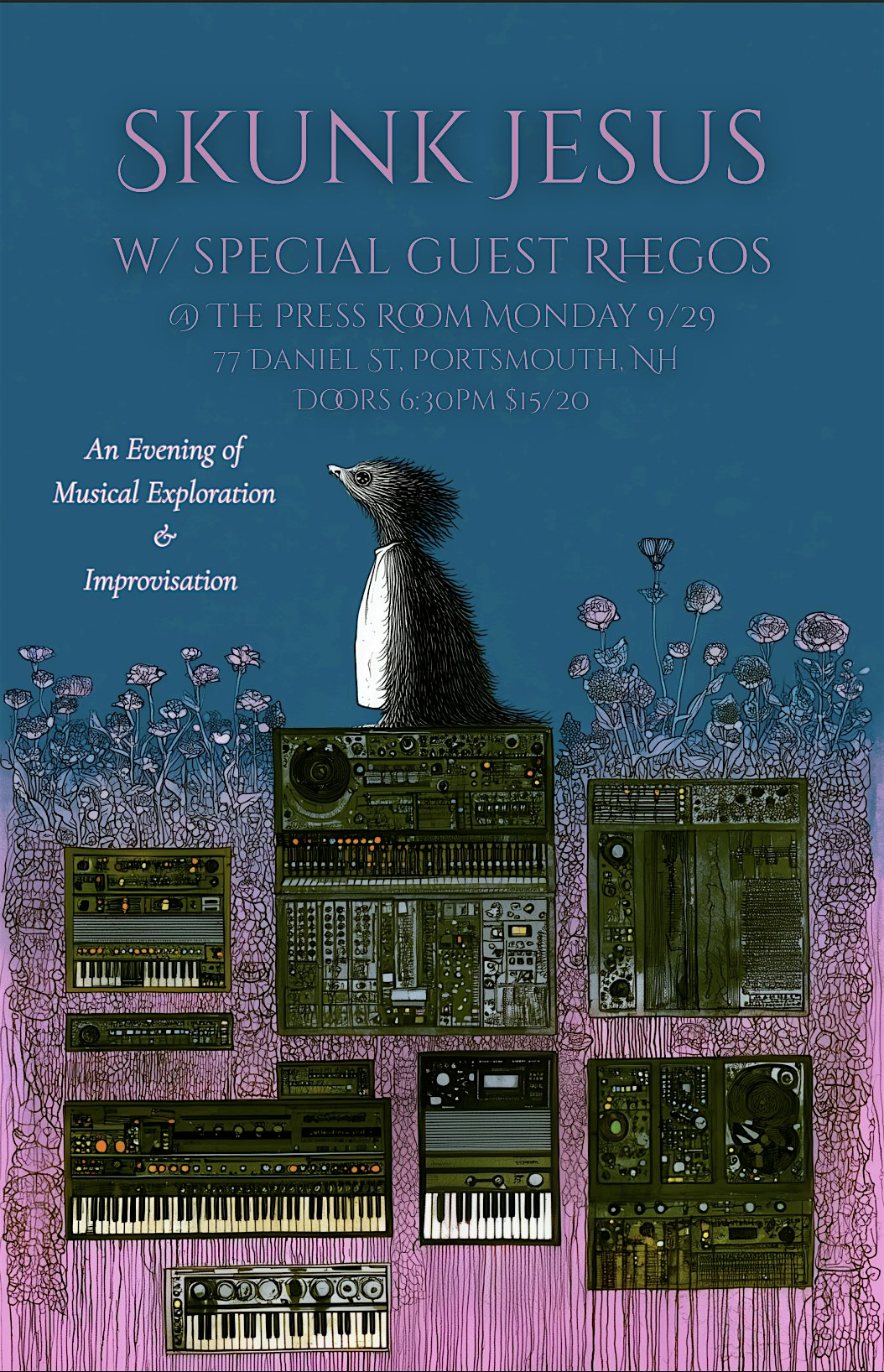 An Evening of Musical Exploration & Improvisation: Skunk Jesus w/ Rhegos at The Press Room – Upstairs – Portsmouth, NH