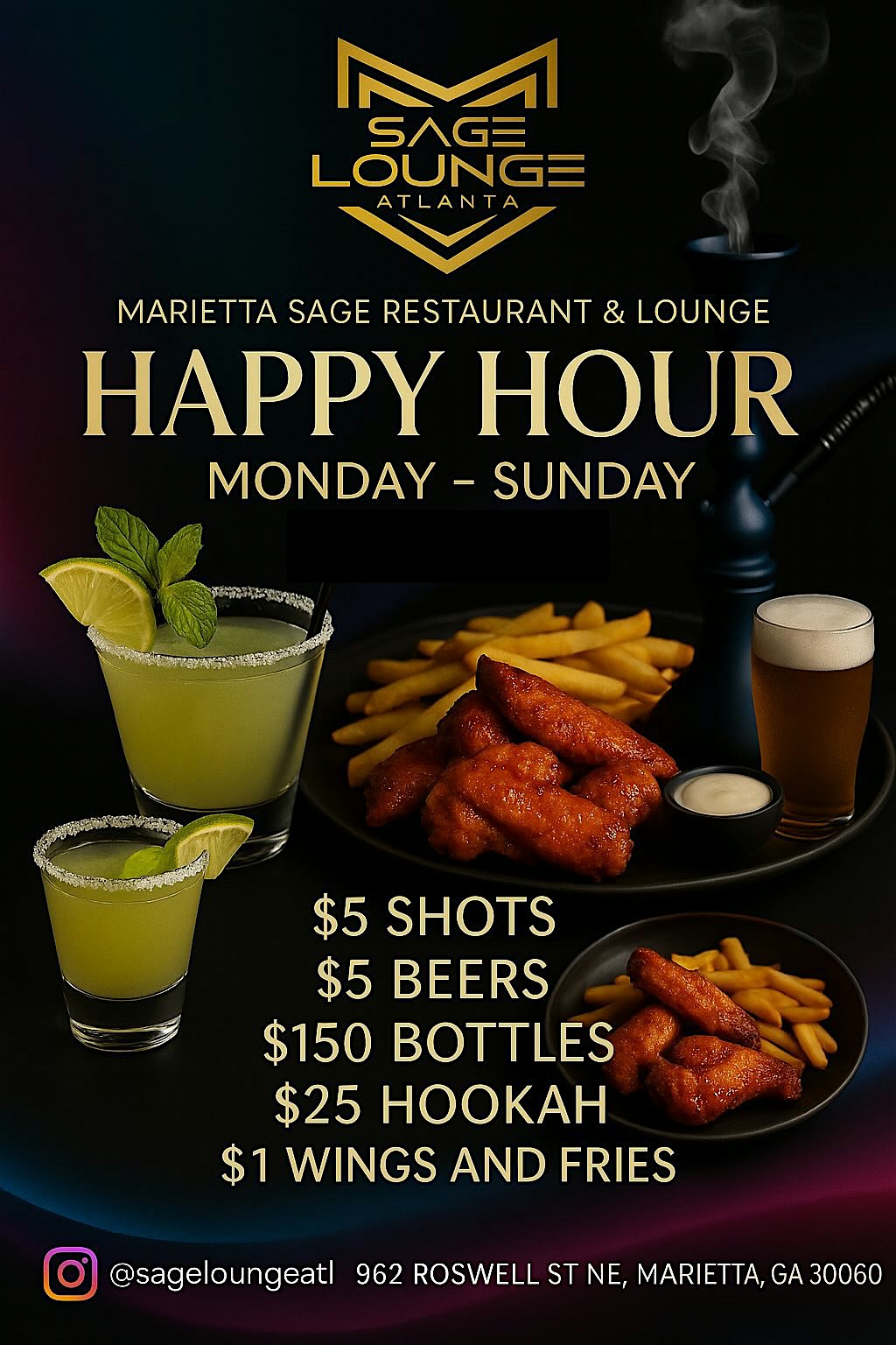 Sage Lounge Happy Hour at Sage Restaurant and Lounge – Marietta, GA