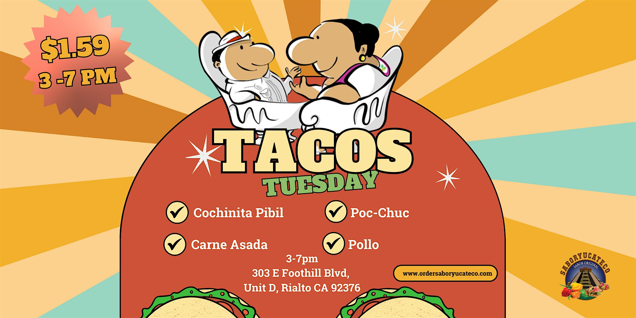 Taco Tuesday $1.59 Tacos & beer. datenight at sabor yucateco – Rialto, CA