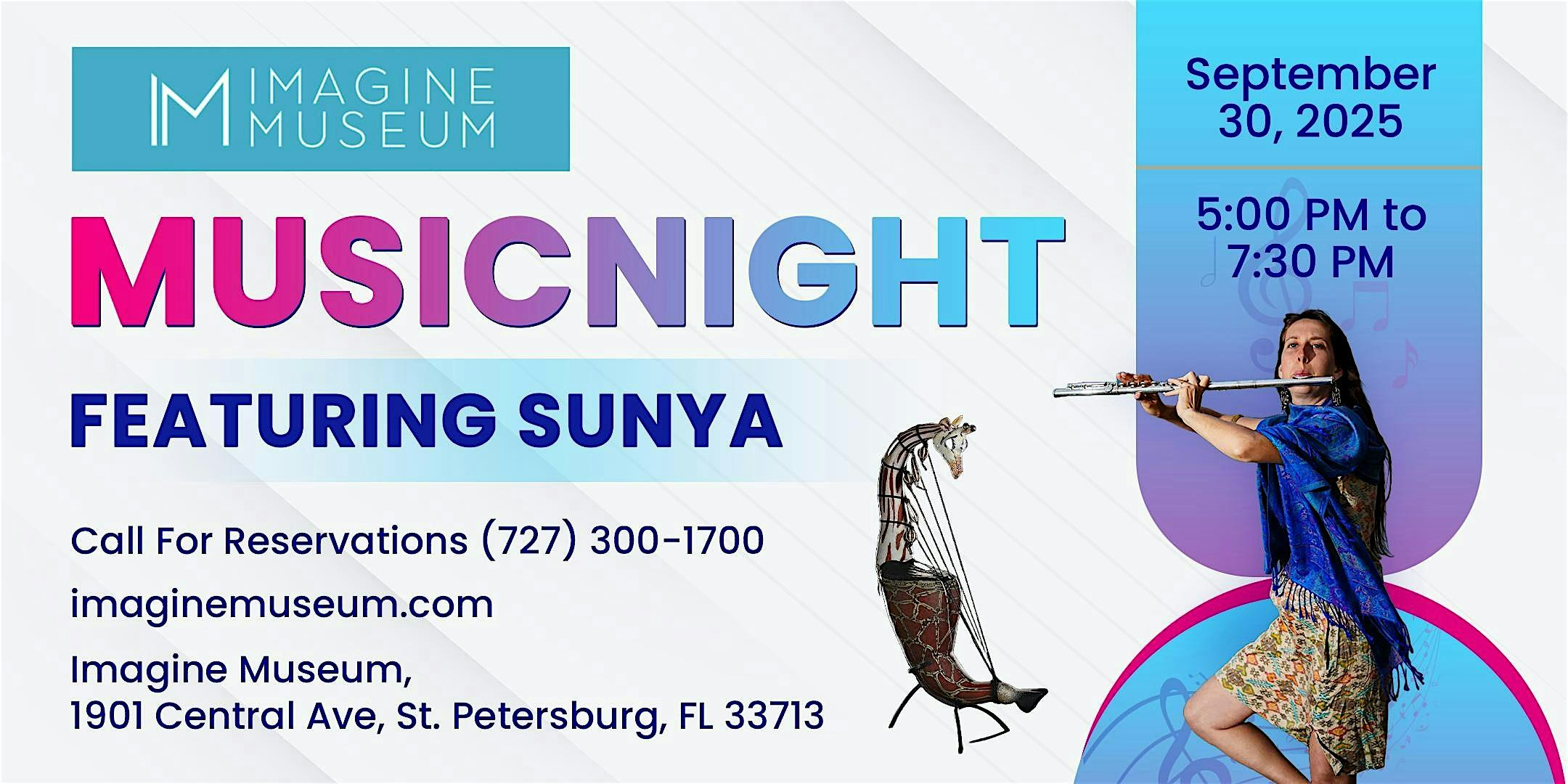 Music Night Featuring Sunya at Imagine Museum – St. Petersburg, FL