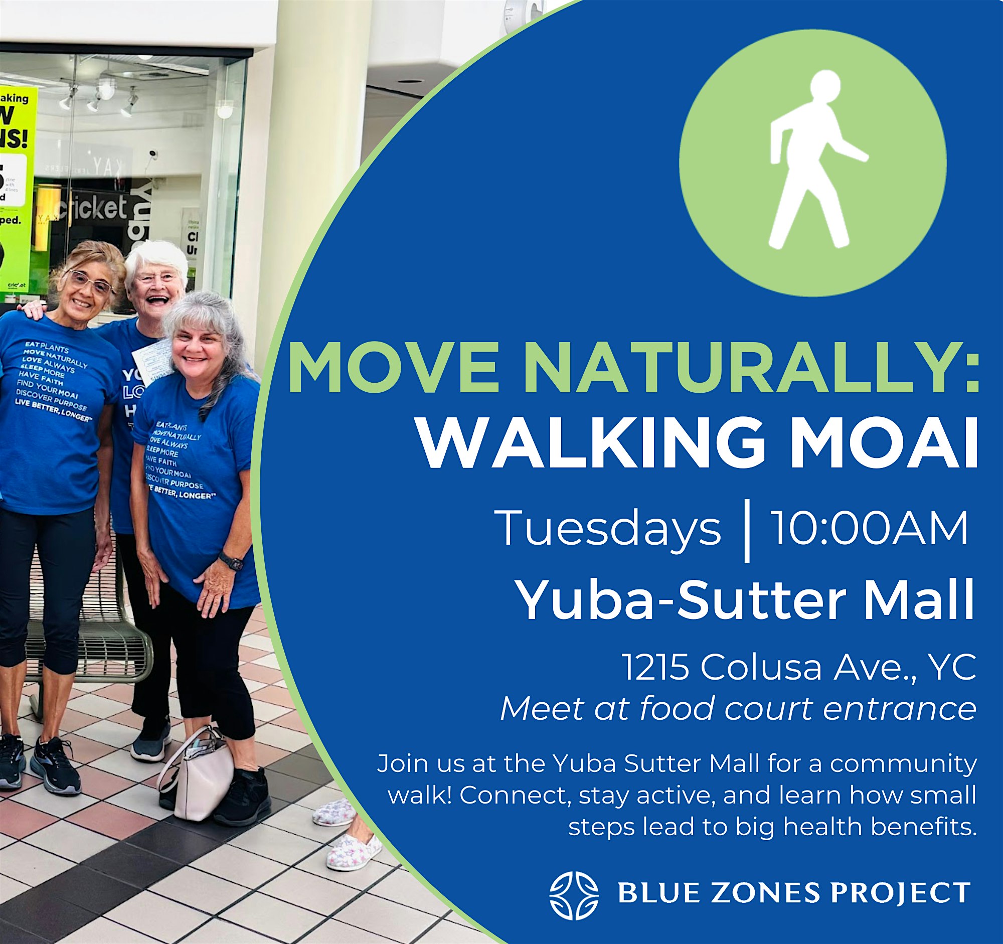 Mall Walking Moai at the Yuba City Mall with BZPYS at Yuba Sutter Marketplace – Yuba City, CA