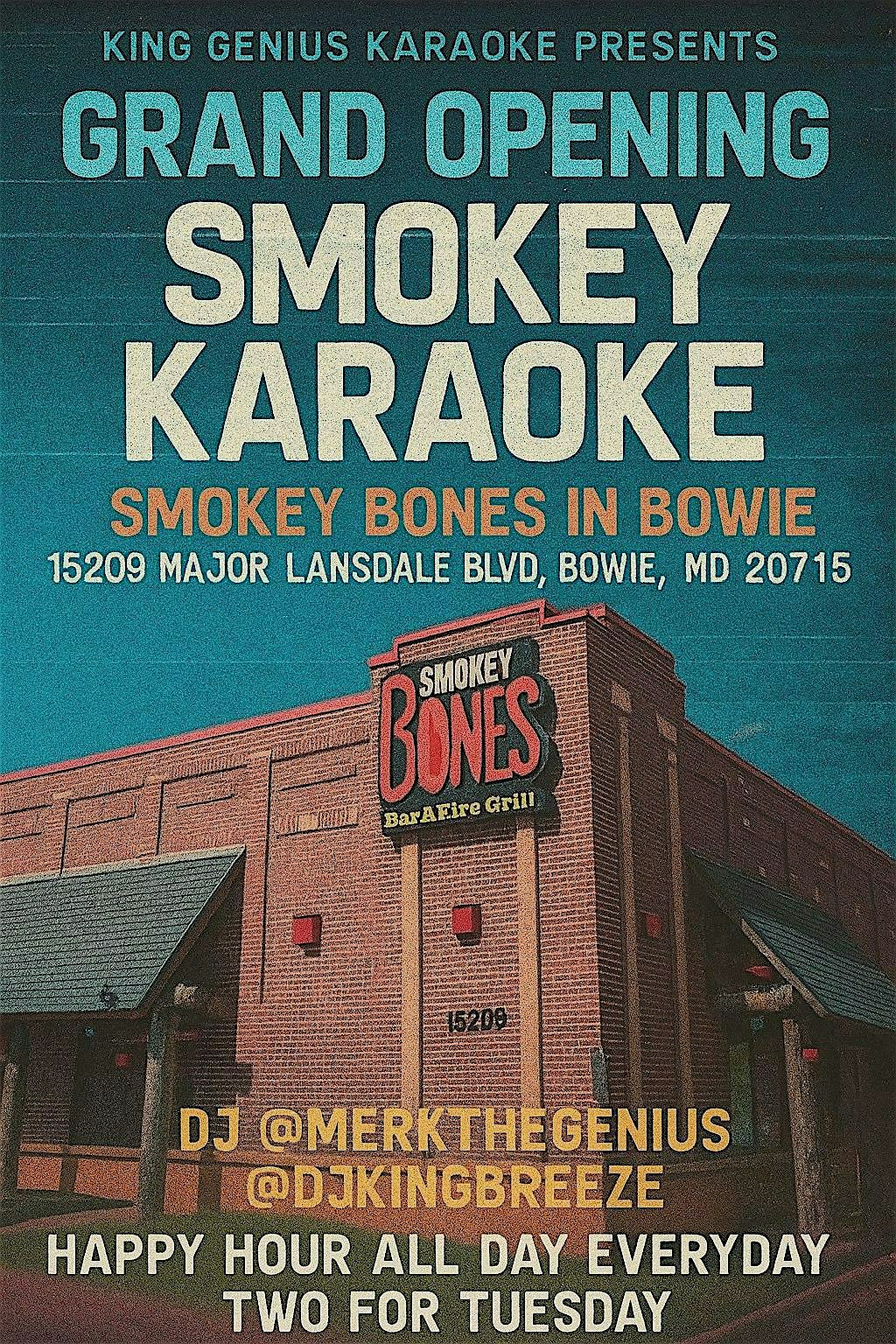 Smokey Karaoke at Smokey Bones Bowie at Smokey Bones Bowie – Bowie, MD