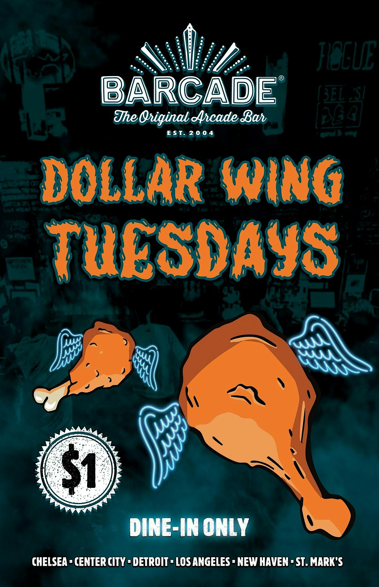 Dollar Wings Tuesdays @ Barcade LA! at Barcade, York Boulevard, Los Angeles, CA, USA – Los Angeles, CA