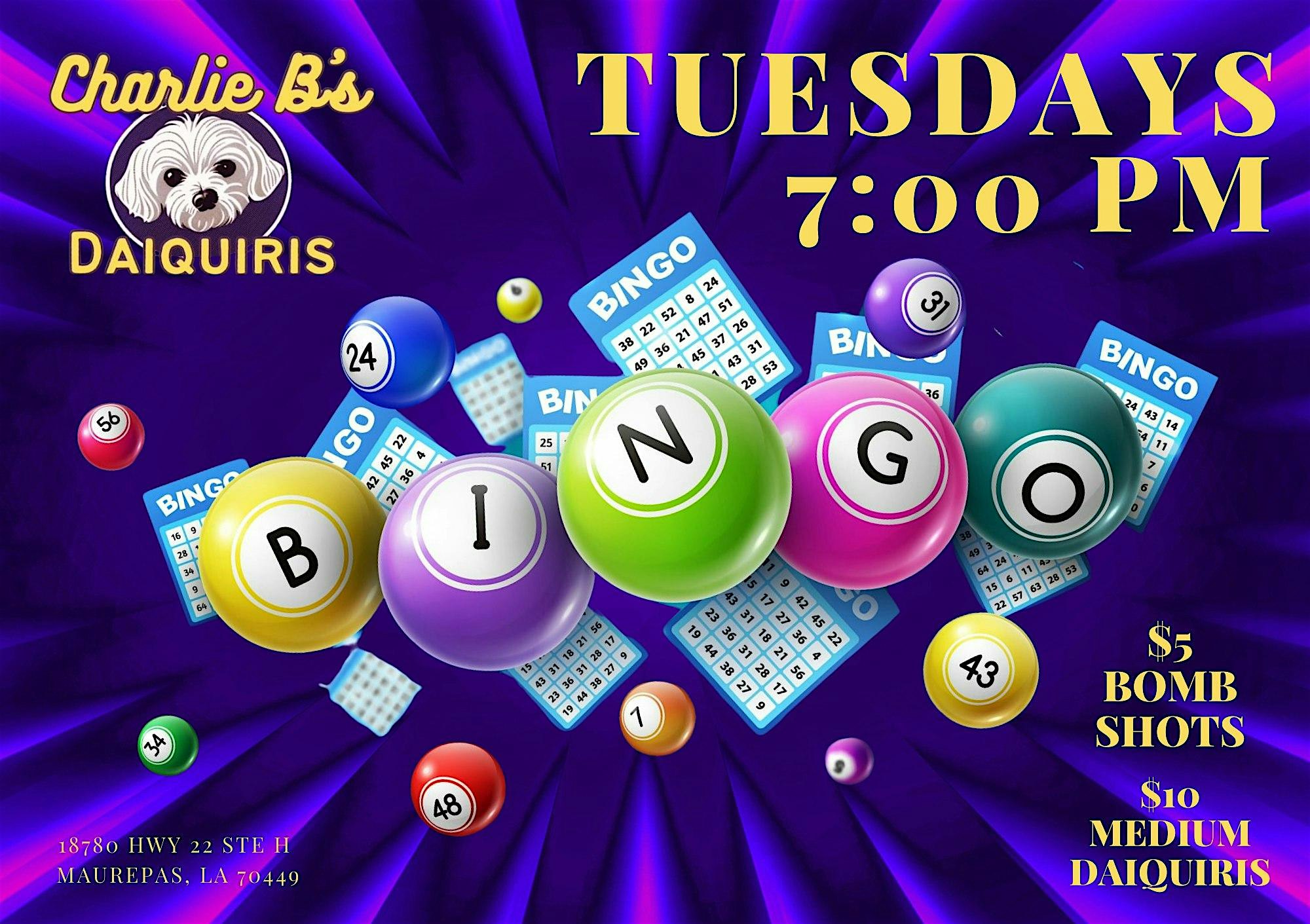 Bingo Tuesdays at Charlie B’s Daiquiris at Charlie B’s Daiquiris – Maurepas, LA