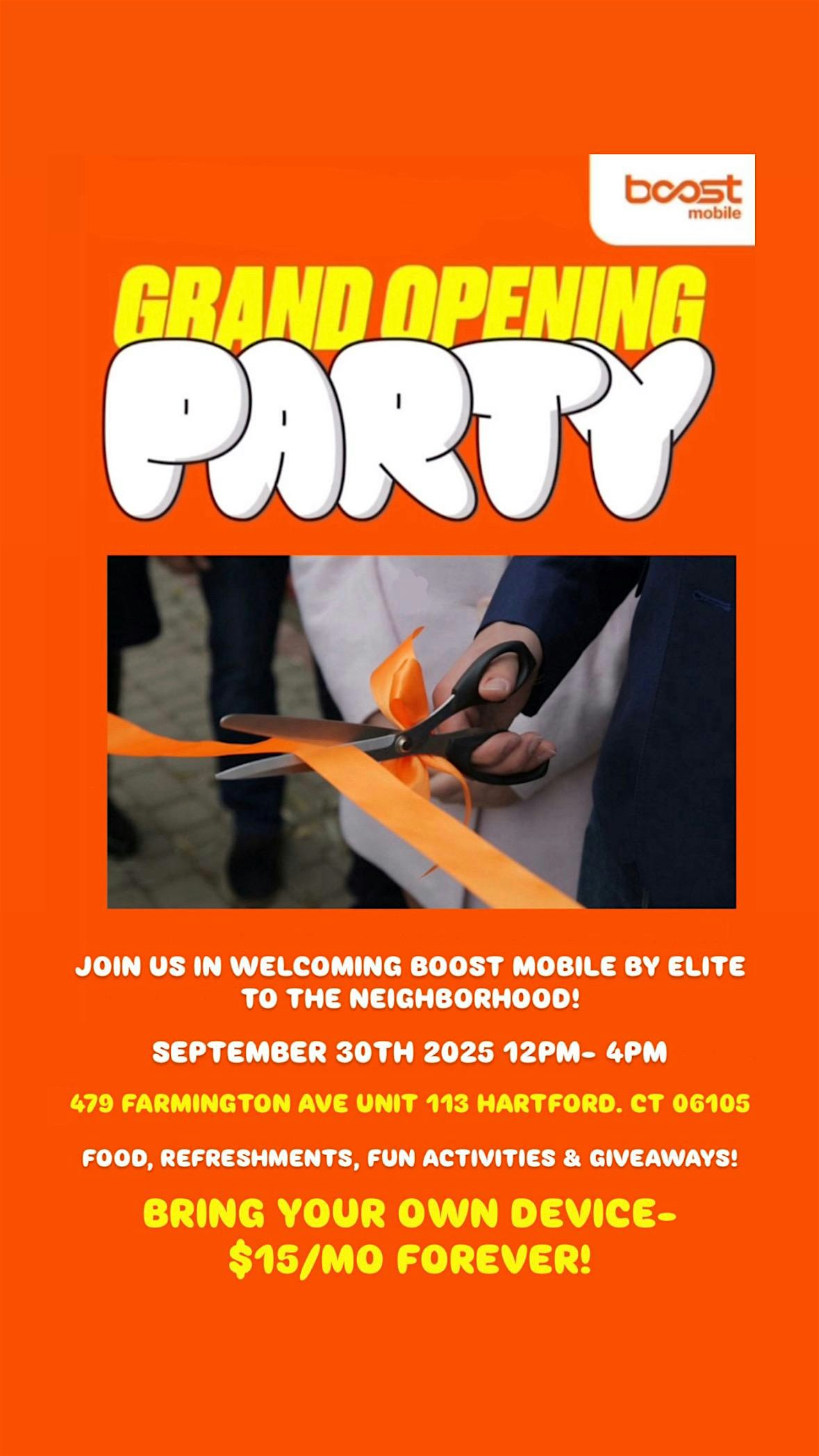 Boost by Elite Grand Opening Party at 479 Farmington Ave unit 113 – Hartford, CT