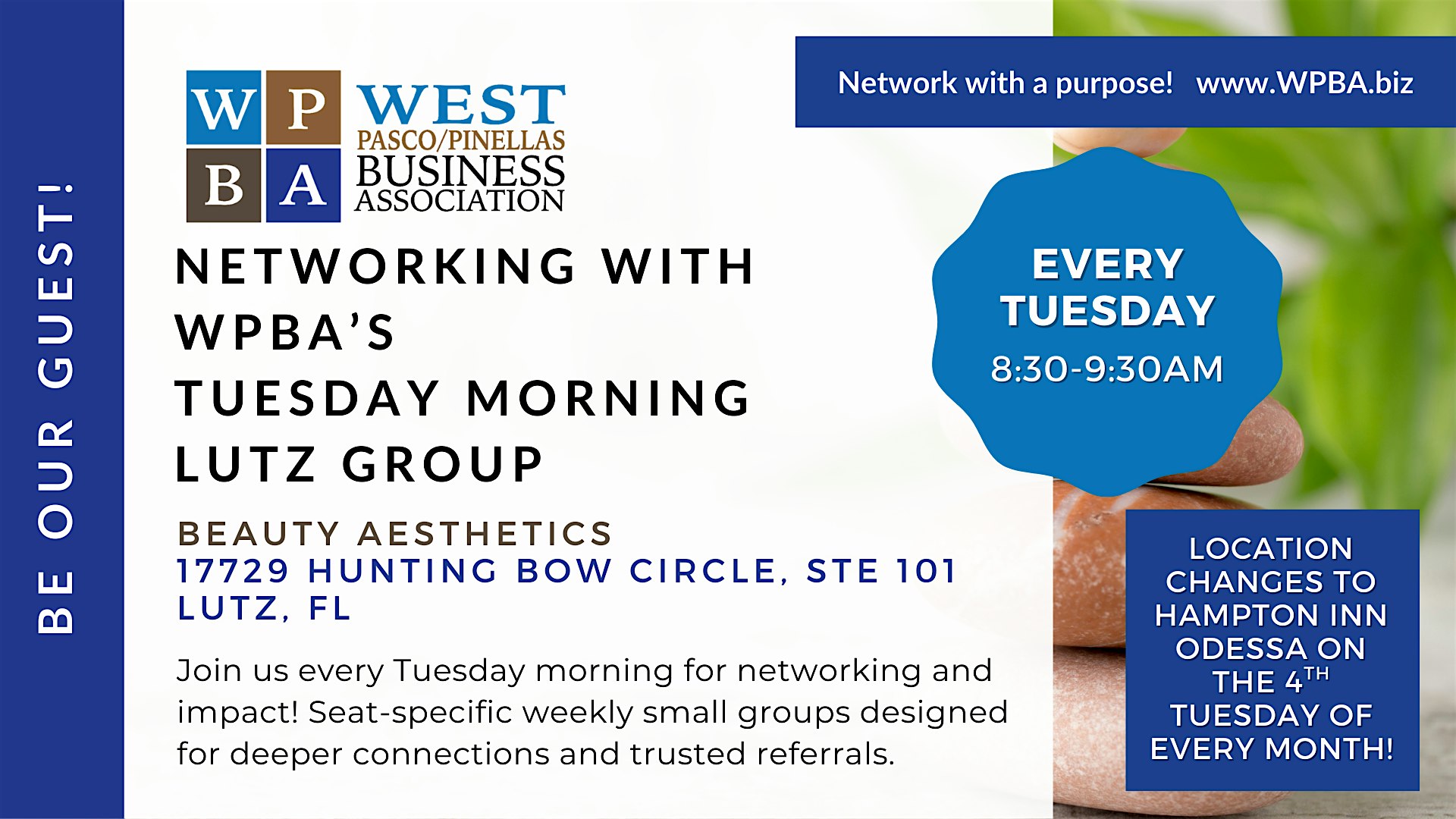 WPBA’s Tuesday Lutz Focus Group – Weekly small-group networking! at Beauty Aesthetics – Lutz, FL