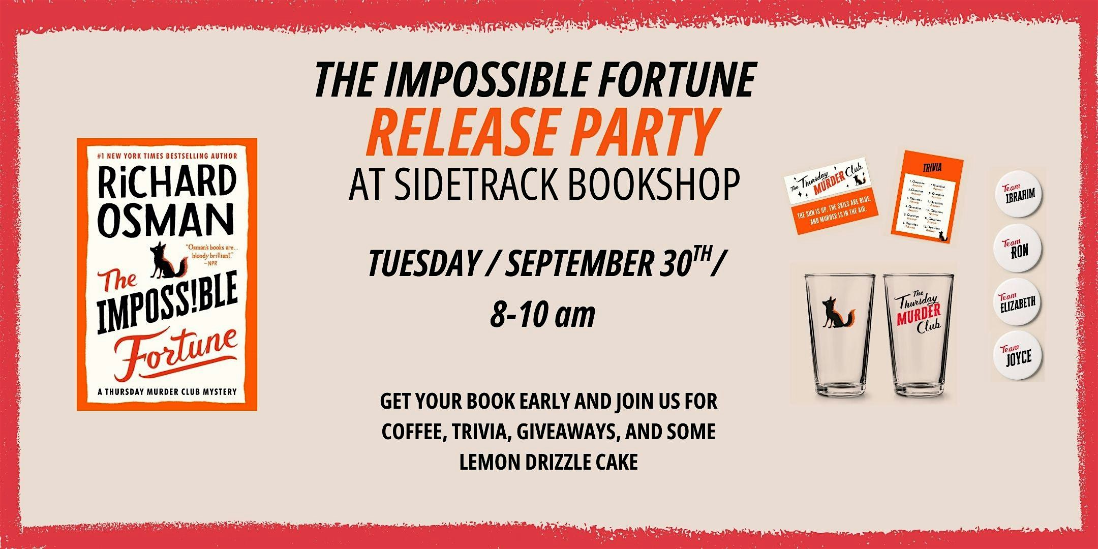 Release Party for The Impossible Fortune at Sidetrack Bookshop – Royal Oak, MI